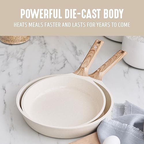 Miniatura 3 de GreenLife Juego de sartenes antiadherentes de 2 piezas, sartenes de cerámica de 9.5 y 11 pulgadas sin PFAS, no tóxico, apto para inducción, asas