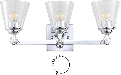 Miniatura 7 de JONATHAN Y JYL7434A Marion - Lámpara de tocador de 21 pulgadas, 3 luces, de metalcristal, transicional, contemporánea, de 2700 K, LED, 4 W,