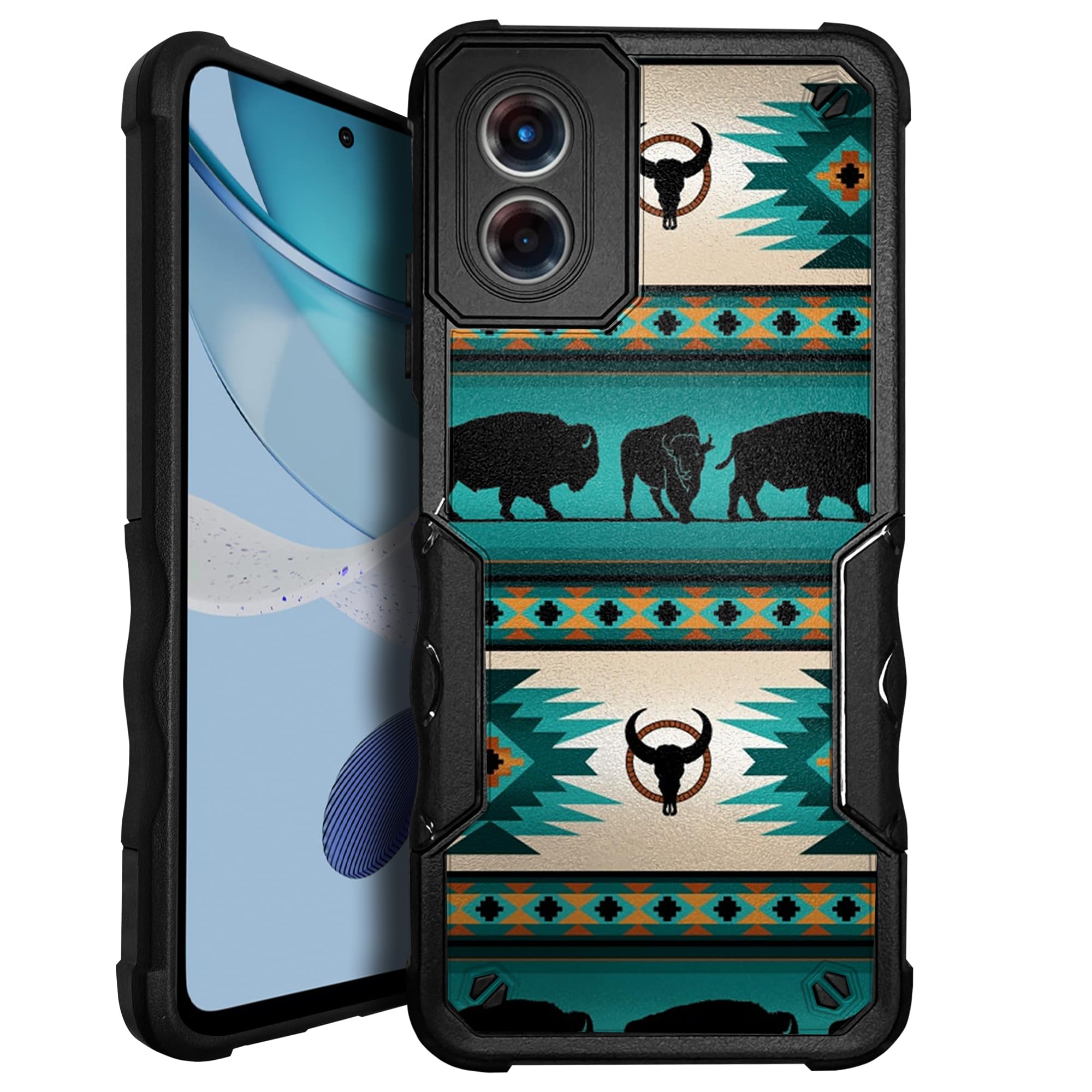 CasesOnDeck GripArmor Shield Fitted Black Dual Layer Case: Compatible with Motorola Moto G Power 5G (2024 ONLY) / Moto G Power 5G, Design and Heavy