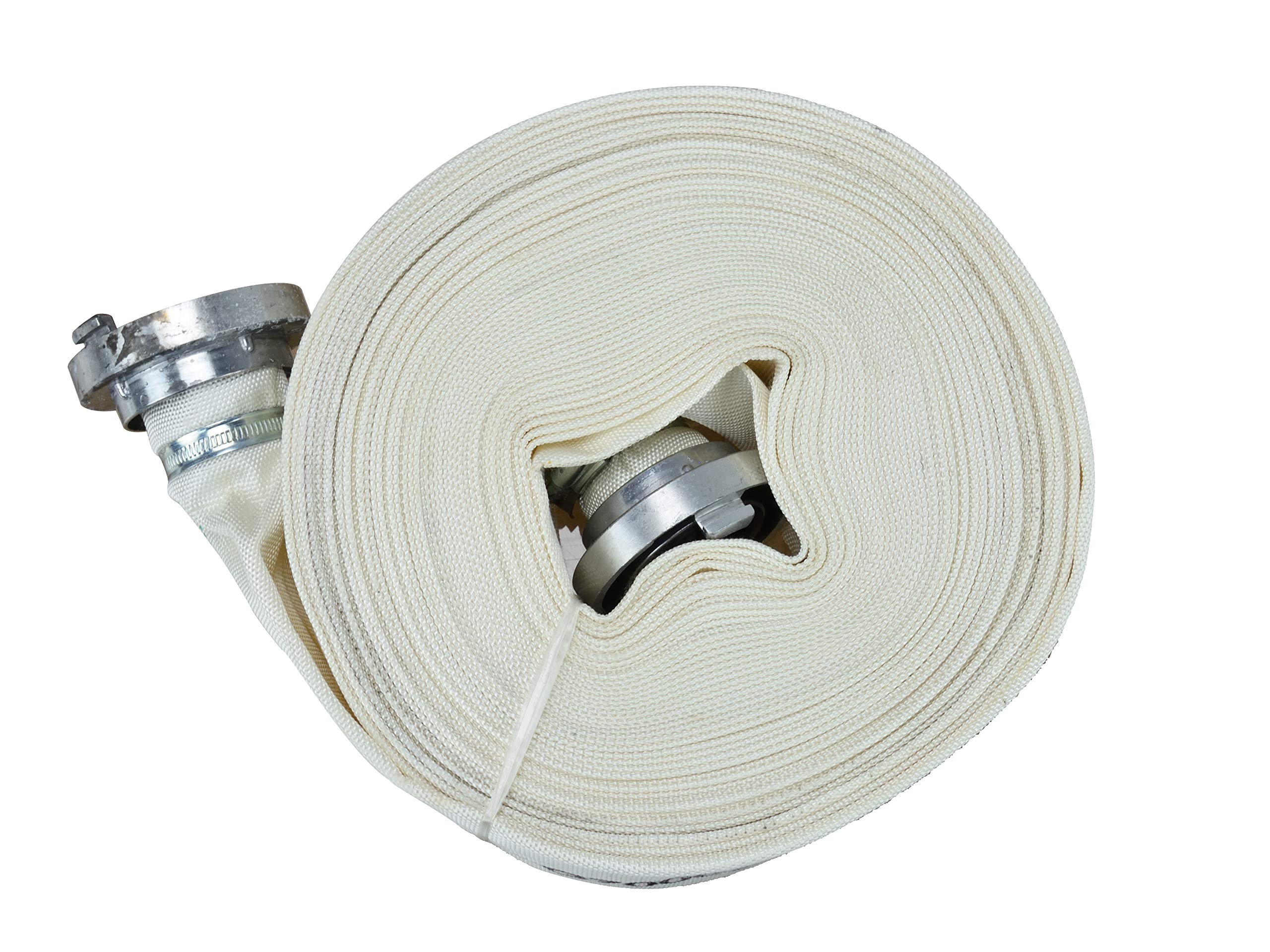 BSD Manguera Plana de Agua, Manguera para Descarga de Agua, Manguera de Incedios Plana, Manguera de Suministro de Agua con Conexión Storz C - 30m, 2” - 8bar
