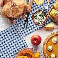 Vista 14 de Gatherfun Servilletas de papel desechables a cuadros blancos y negros para cenas, picnic y fiestas (paquete de 50)