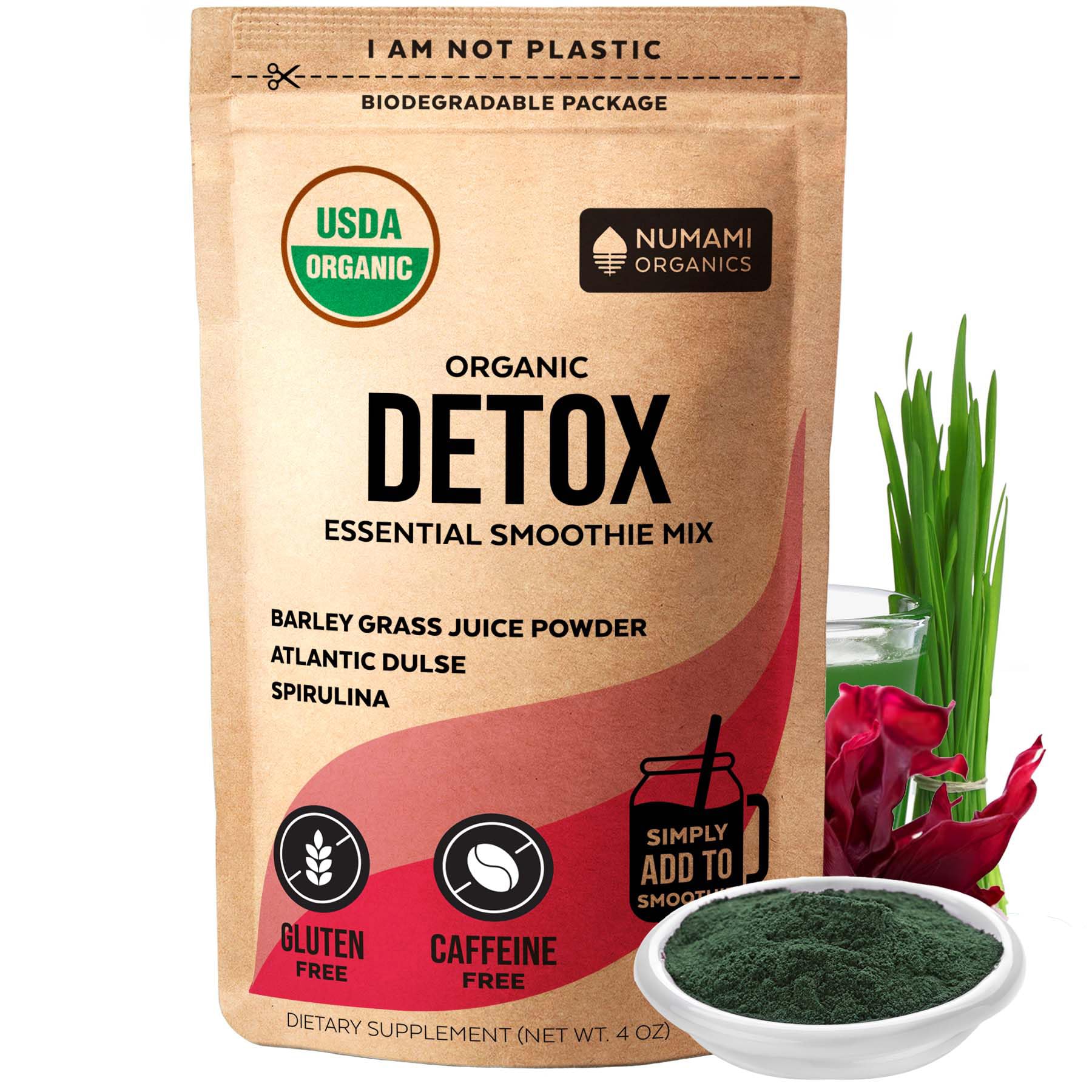 Numami Suplemento em Pó Orgânico de Spirulina, Dulse Atlântica e Suco de Capim de Cevada, 113,4 g