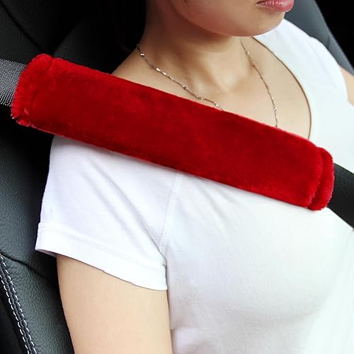 Amooca Funda universal para cinturón de seguridad de piel sintética suave para automóvil, camión, SUV, avión, almohadilla para cinturón de seguridad