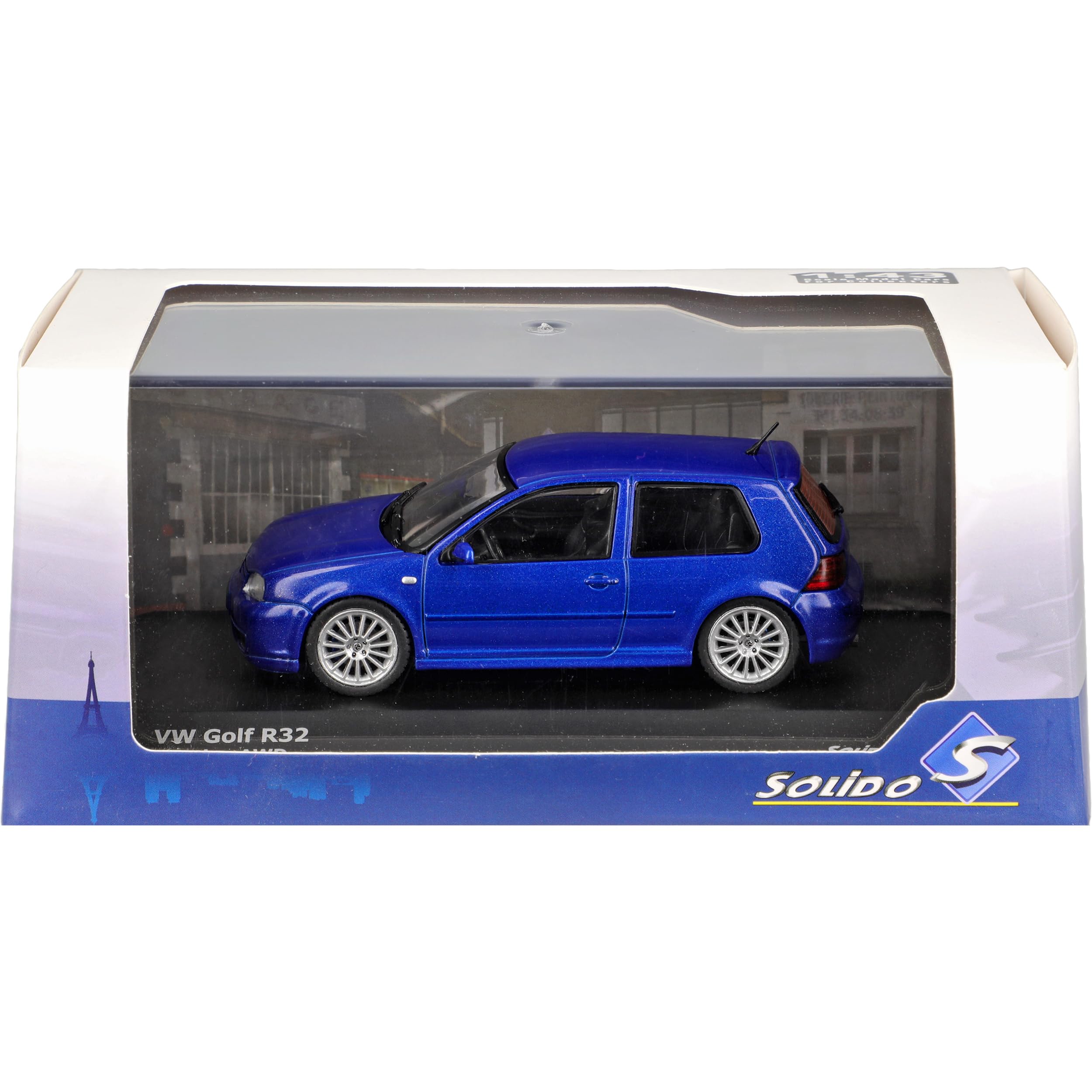 Volkwagen Golf IV R32 Blau 3 Türer 1997-2003 1/43 Solido Modell Auto