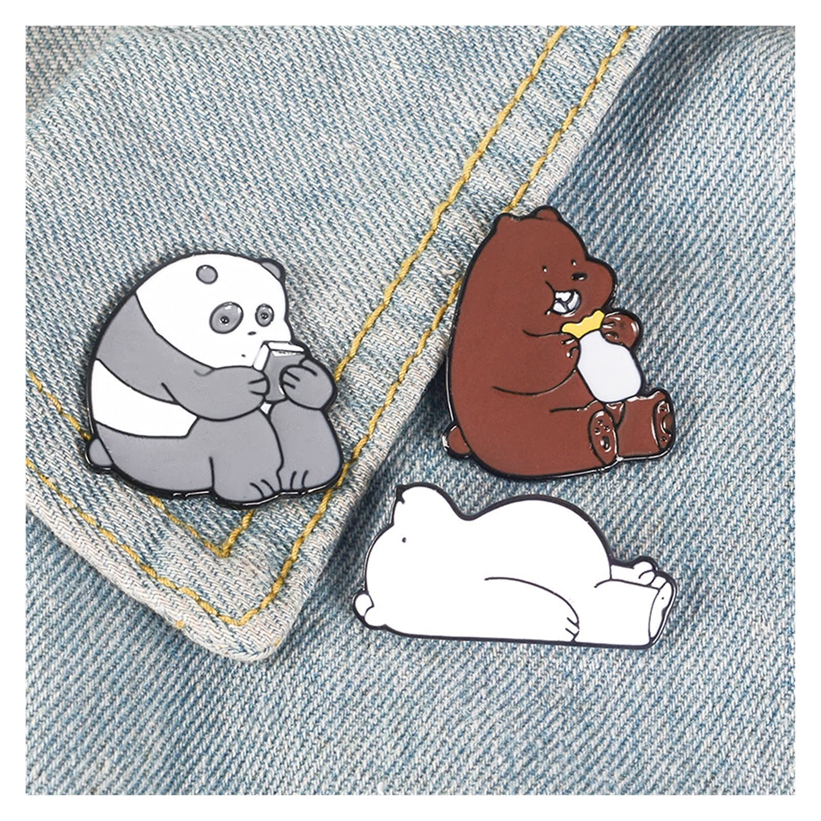 Grizzly Panda ijsbeer emaille pins schattige dieren badge