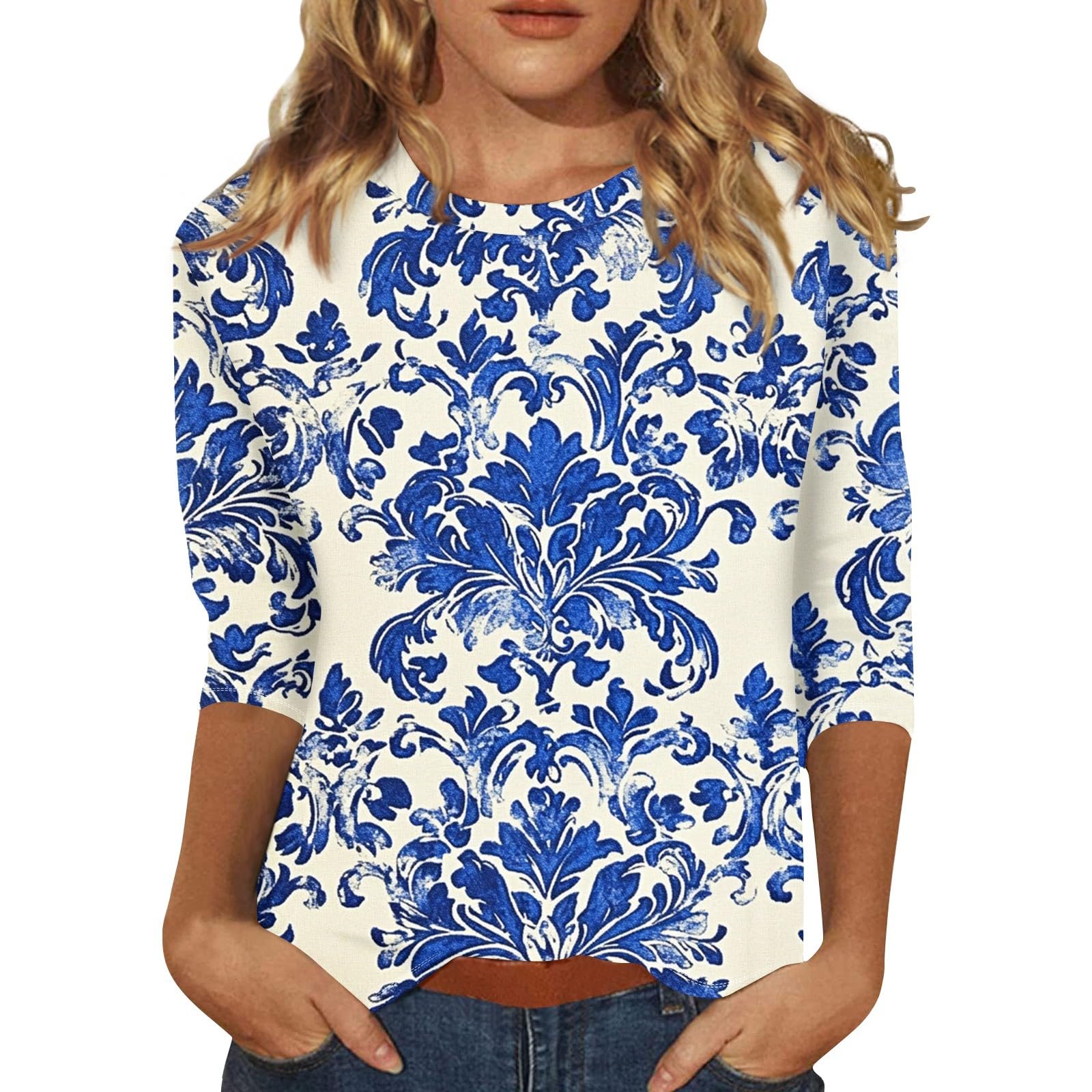 T-shirt Femme - Chic Et élégant - V-neck - Chiffon D'été - Bleu Marine Bleu Marine
