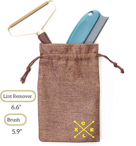 Miniatura 2 de Pascal Removedor de pelusa portátil | Afeitadora de tela de cepillo reutilizable de doble cara rodillo de metal para mascotas para alfombra y sofá|