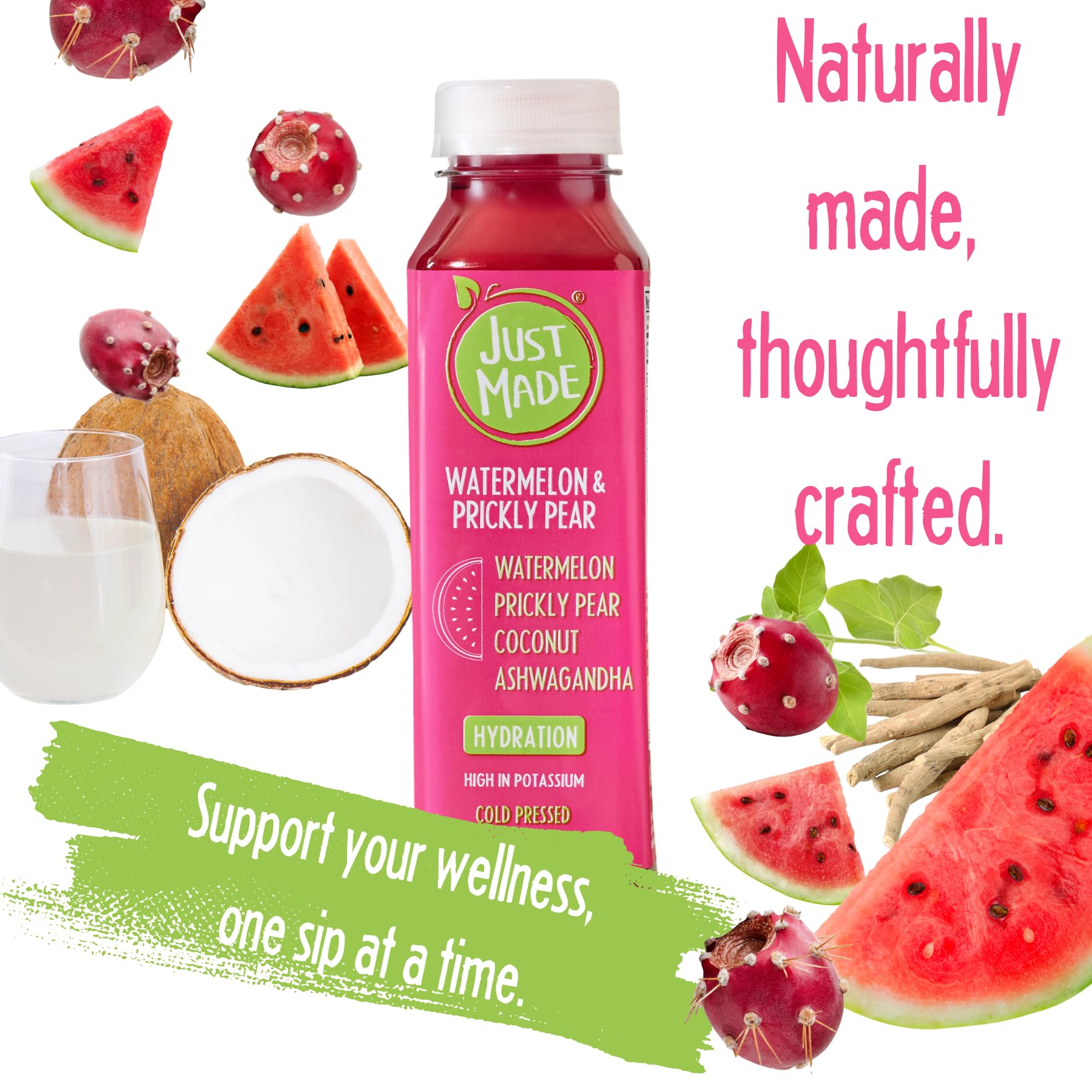 Amazon.com : JUST MADE JUICE Prickly Pear Watermelon Juice, 11.8