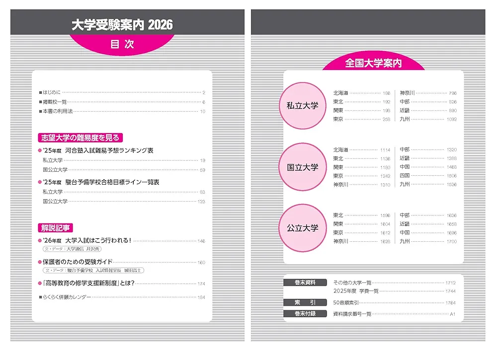 大学受験案内 2026年度用 (大学・短大・大学院総合ガイド) ー 新