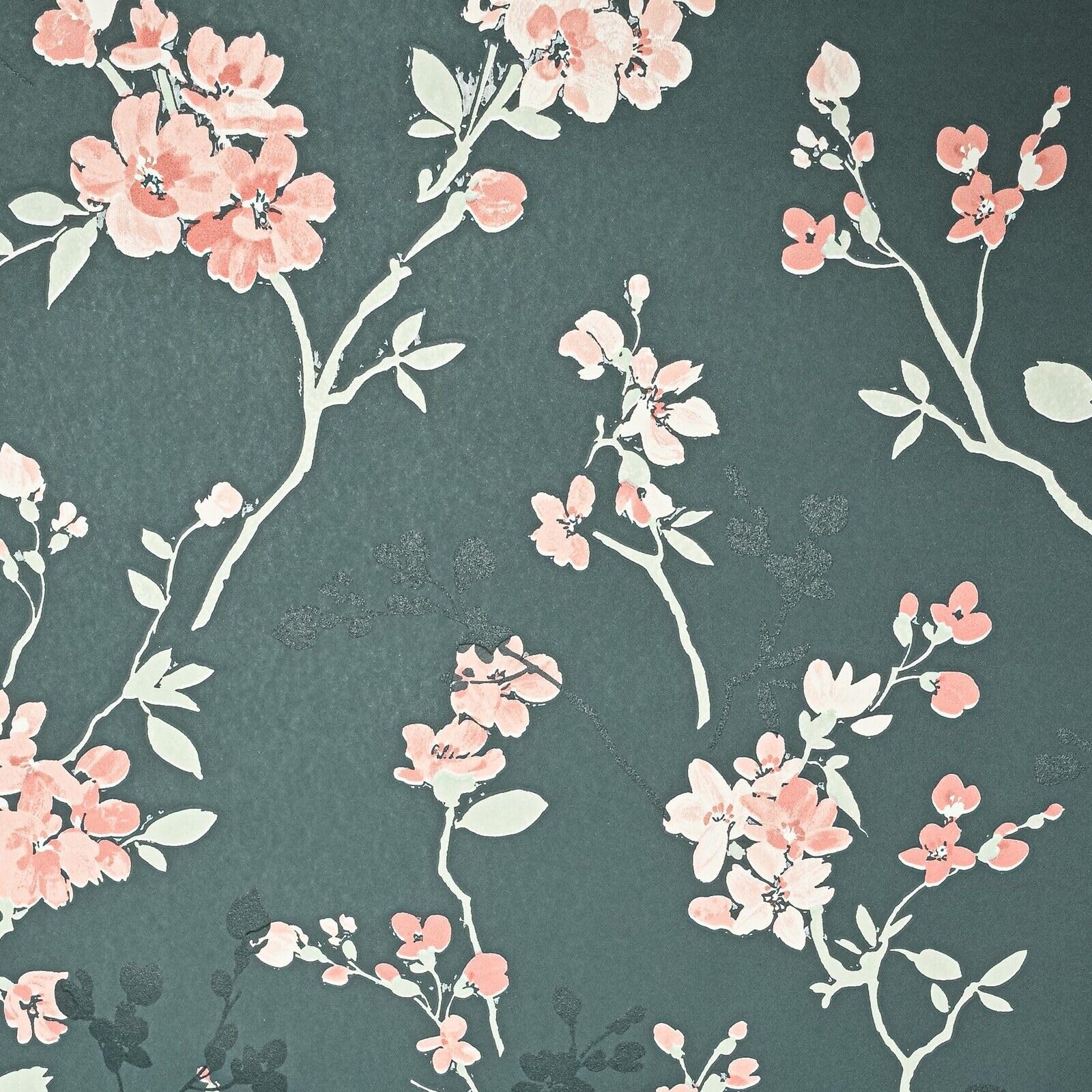 Sophie Laurence Green Floral Textured Vinyl Wallpaper Slightly Imperfect | Paste The Wall, Washable Strippable, Straight Match For Living Room, Bedroom, Feature Walls 0.53M X 10.05M (Full Roll)
