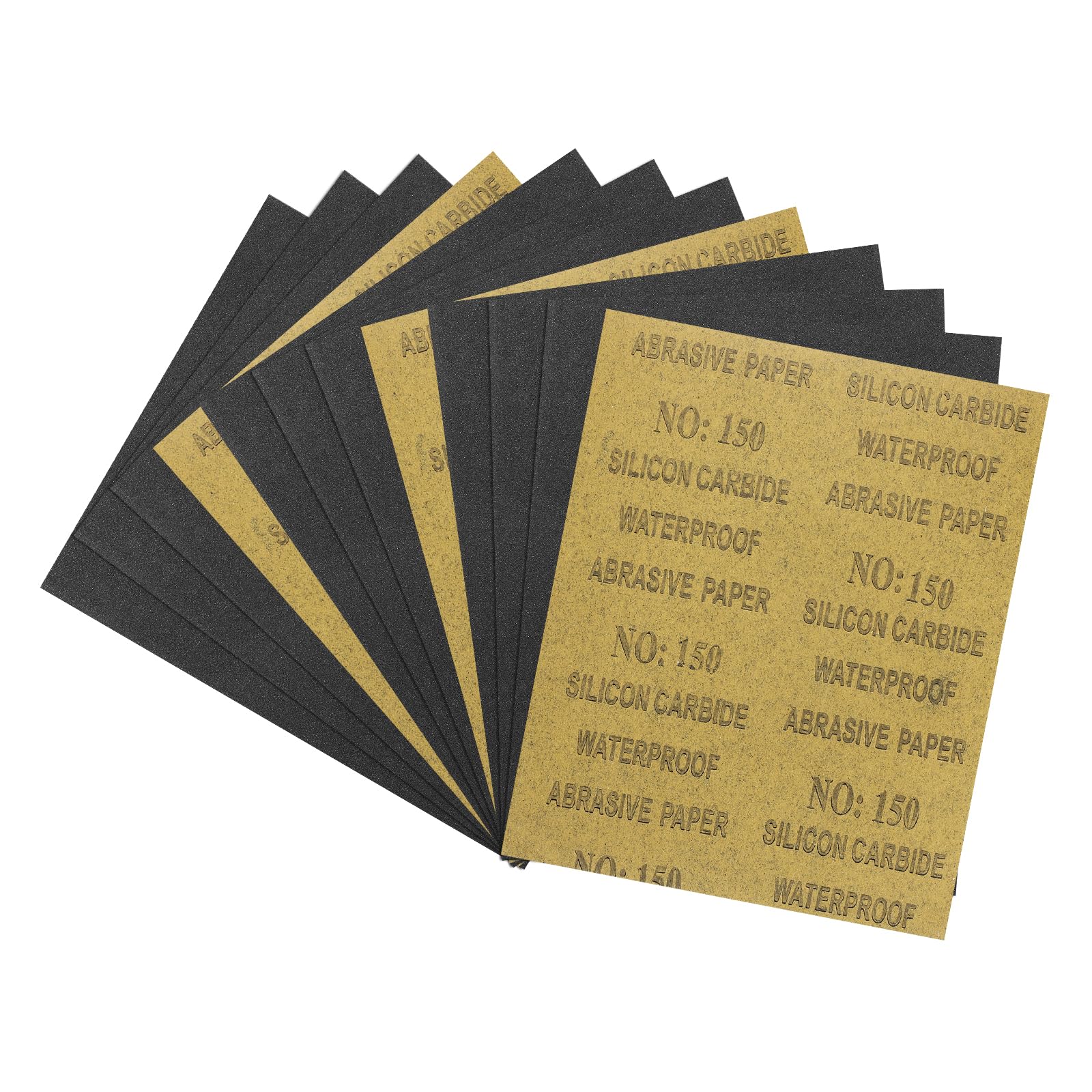 Kozelo 12pcs Sand Papers - [9 x 11 Inch x 150 Grits] Sandpaper Sheets for Metal Auto Wood Polishing and Scratches Removing, Silicon Carbide Abrasive — image 1