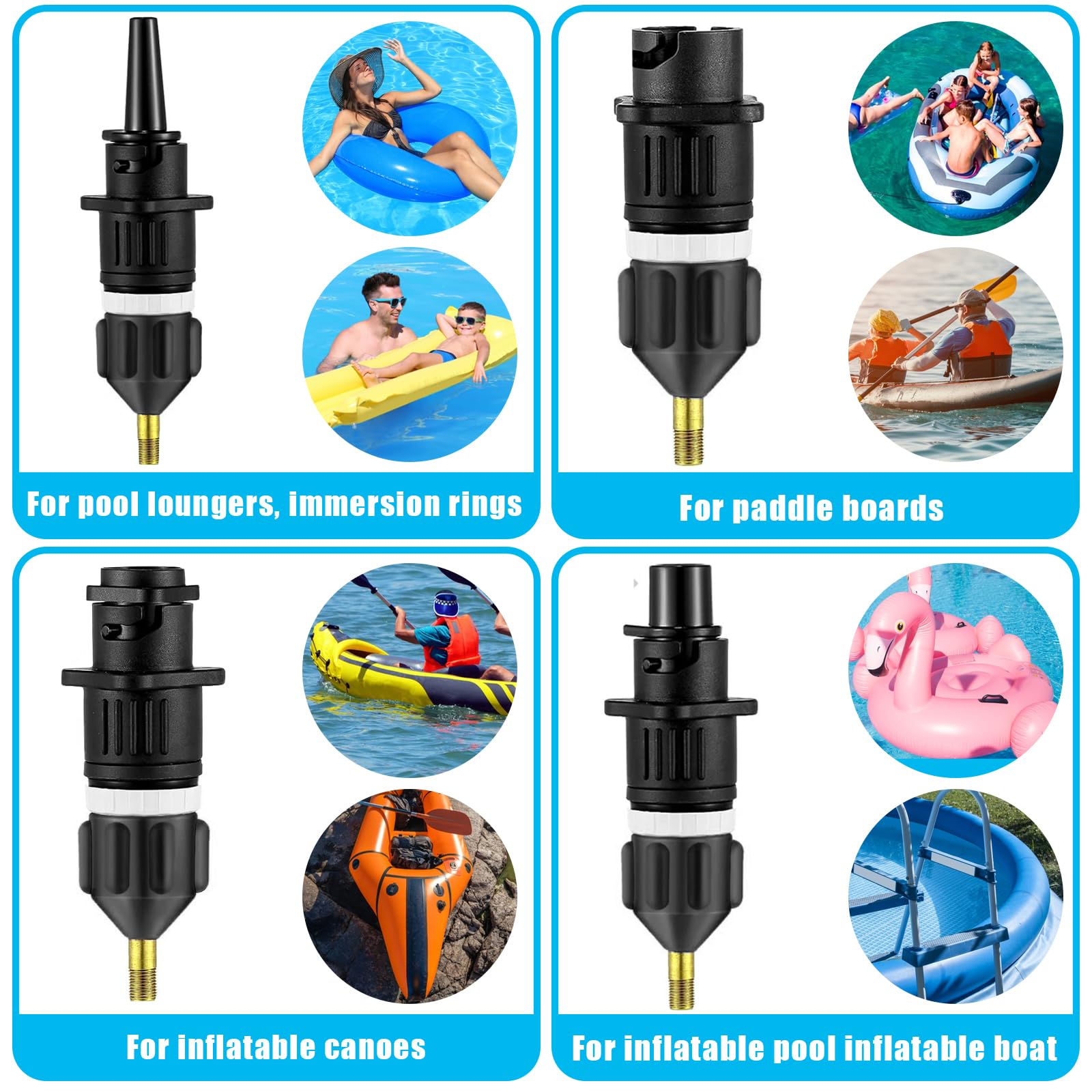 2-tlg. Schlauchboot Pumpe Adapter - Für SUP, Kajak & Luftmatratzen