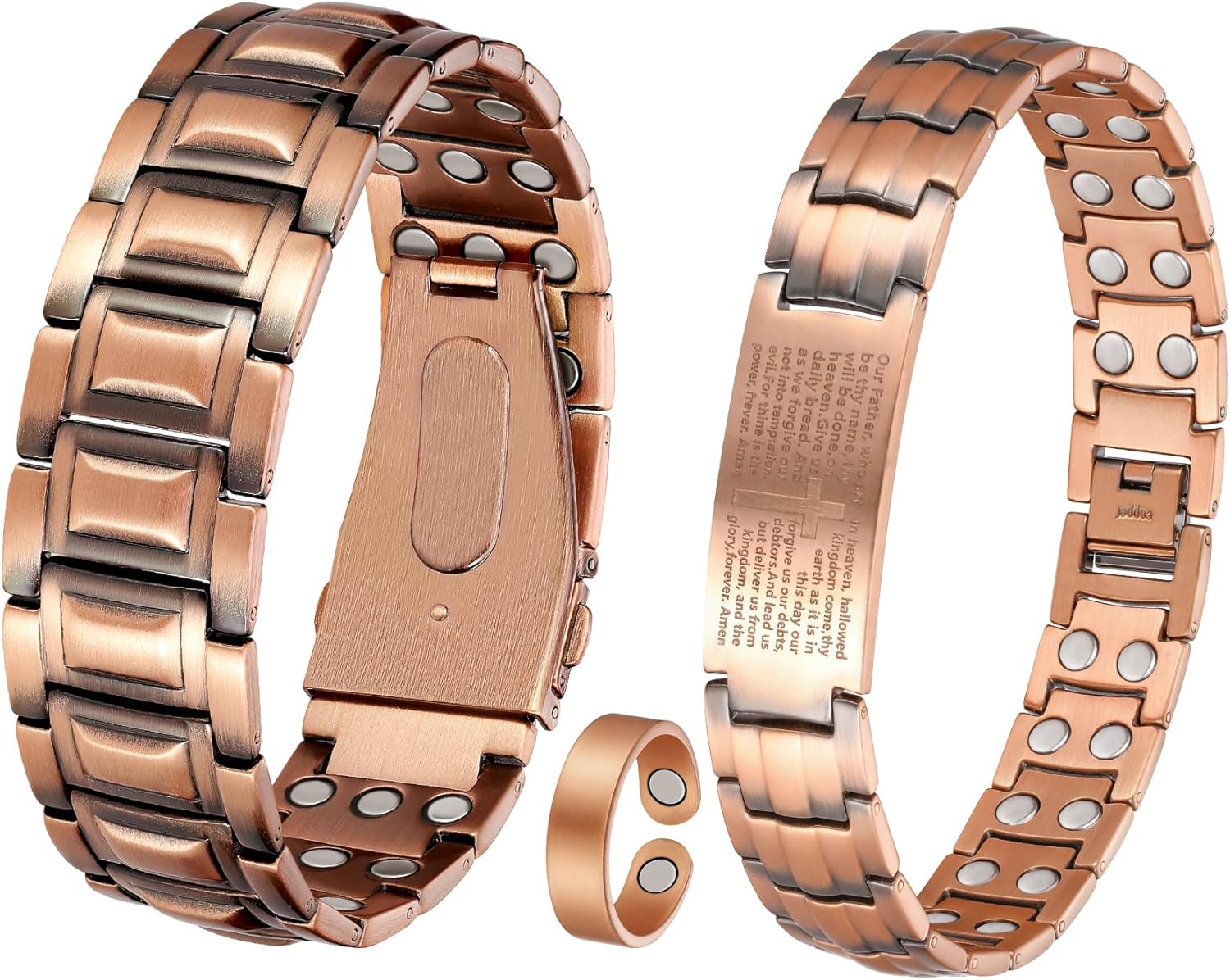 Jeracol Copper Bracelet for Men, Ultra Strength Magnetic Bracelets - Adjustable Sizing Tool & Gift Box