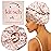 Kitsch Luxury Shower Caps for Women Reusable Waterproof - Flexi Satin Lined, Large Shower Cap for Men, Non-slip, Quick-dry, Adjustable, Stylish Hair Cap for Long & Short Hair - Cherry Print