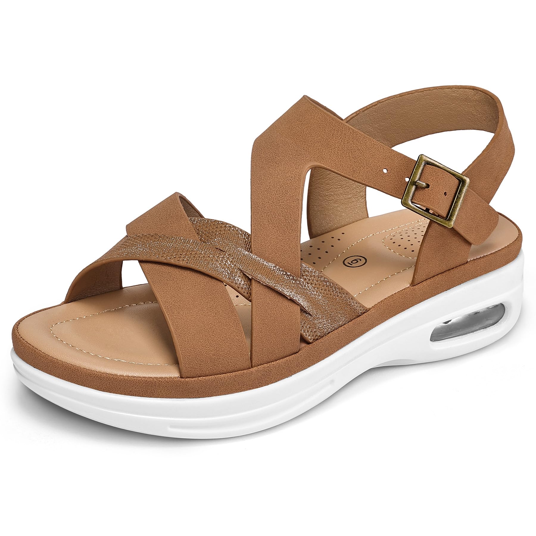 mysoft Women's Walking Sandals Comfortable Air Cushioned Support Ankle Strap Dress Sandals-picture-29