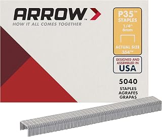 Arrow 354 P35 Heavy Duty Staples for Paper, Bags, Cardboard, and Crafts, 1/4-Inch Leg Length, 3/8-Inch Crown Size, 5040-Pack