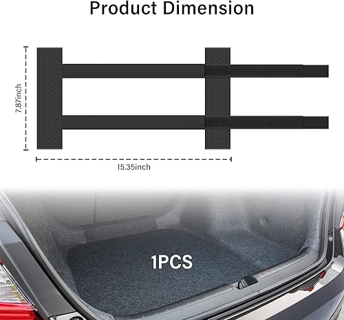 Miniatura 2 de Organizador de maletero elástico de nailon, bolsillo de red autoadhesivo para auto como organizador y almacenamiento de automóvil, red