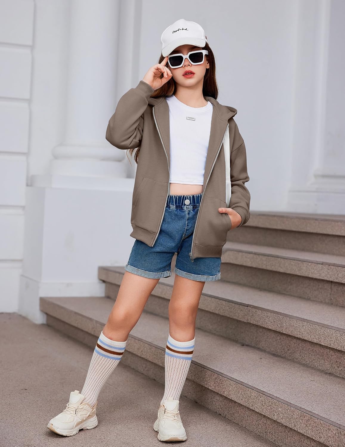 Arshiner Girls Zip Up Hoodies Teen Fleece Full-Zip Sweatshirts Jacket Casual Fall Hoodie with Pocket - Image 5