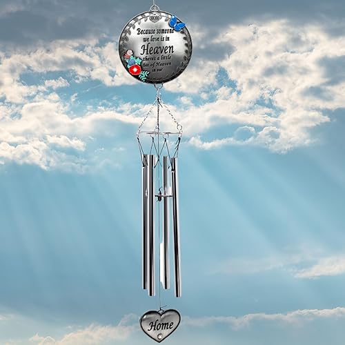 Miniatura 7 de BANBERRY DESIGNS Campanilla de viento para mamá, campanillas de viento de condolencias porque alguien que amamos está en el cielo, hay un poco de