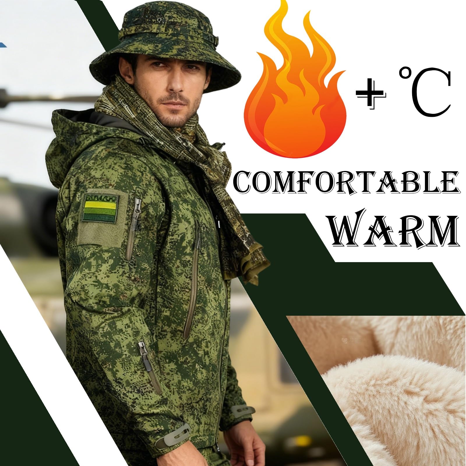 Outdoor-Bekleidung Jackenanzüge, taktisches Camouflage-Jacken-Set, russischer EMR-Camouflage-Anzug, Accessoire, grünes Kostüm, Outdoor, wasserdicht, atmungsaktiv