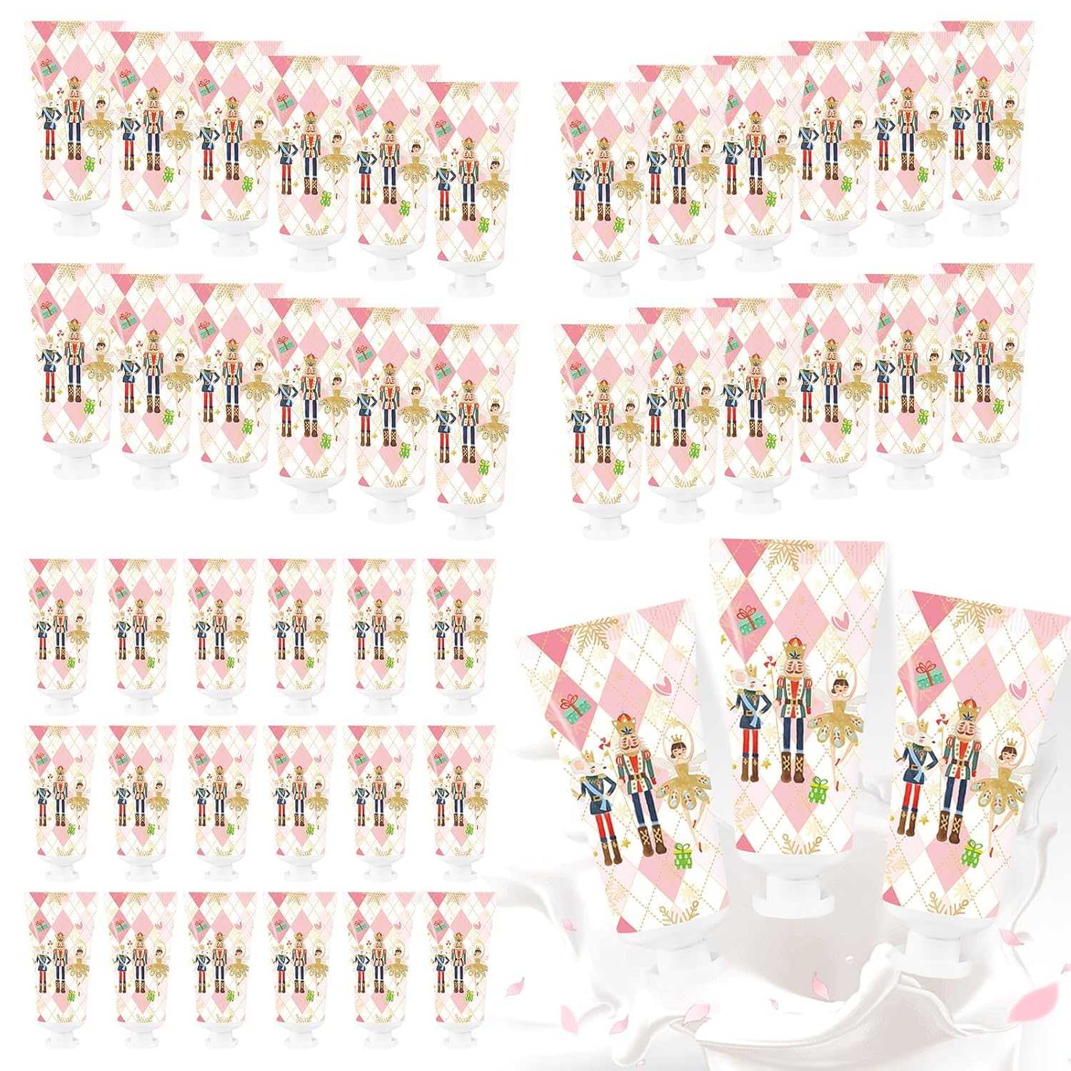 Piuaeue 50 Pcs Christmas Hand Cream Set Christmas Hand Lotion Bulk Travel Size Winter Scented Hand Lotion for Women Mom Girls, Unique Christmas Stocking Stuffers (Nutcracker)