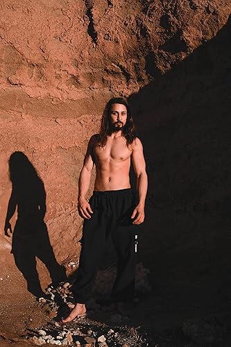 Miniatura 7 de Handmade OKKO Beige Organic Hemp and Cotton Mens Pants, Handmade, Four Pockets, Eco friendly, Sustainable Comfortable Earthy Yoga Gypsy Boho AJJAYA