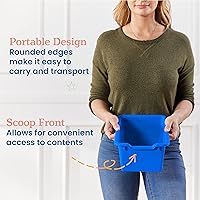 Vista 5 de ECR4Kids Cubo de almacenamiento frontal con cucharada, organización multiusos, azul, 20 piezas