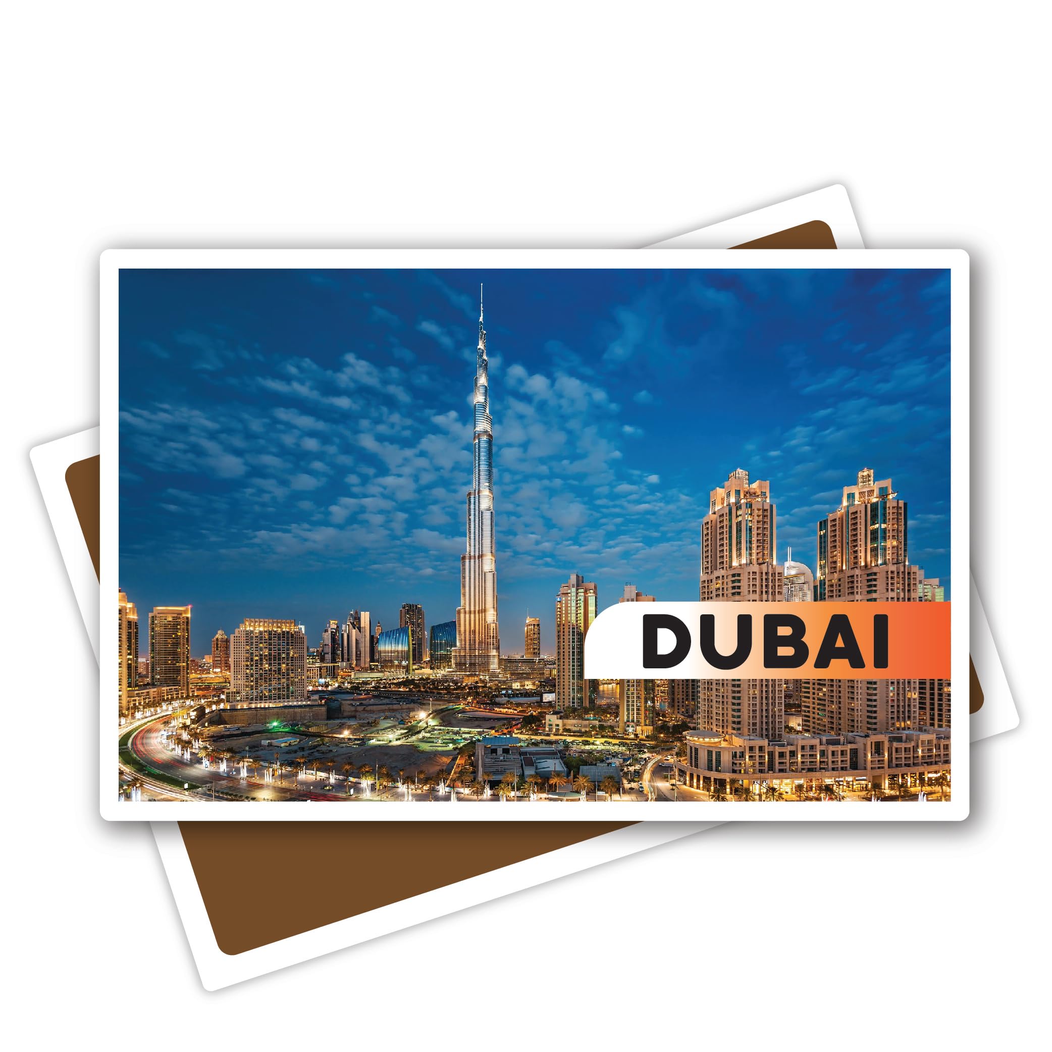 World Famous Country Cities Town Village Acrylic Fridge Magnet | 3x2 Inches, 3mm Thick | Decorative for Home, Office, Locker, PC Cabinets, Almirah Pack of 1 (Dubai -2)