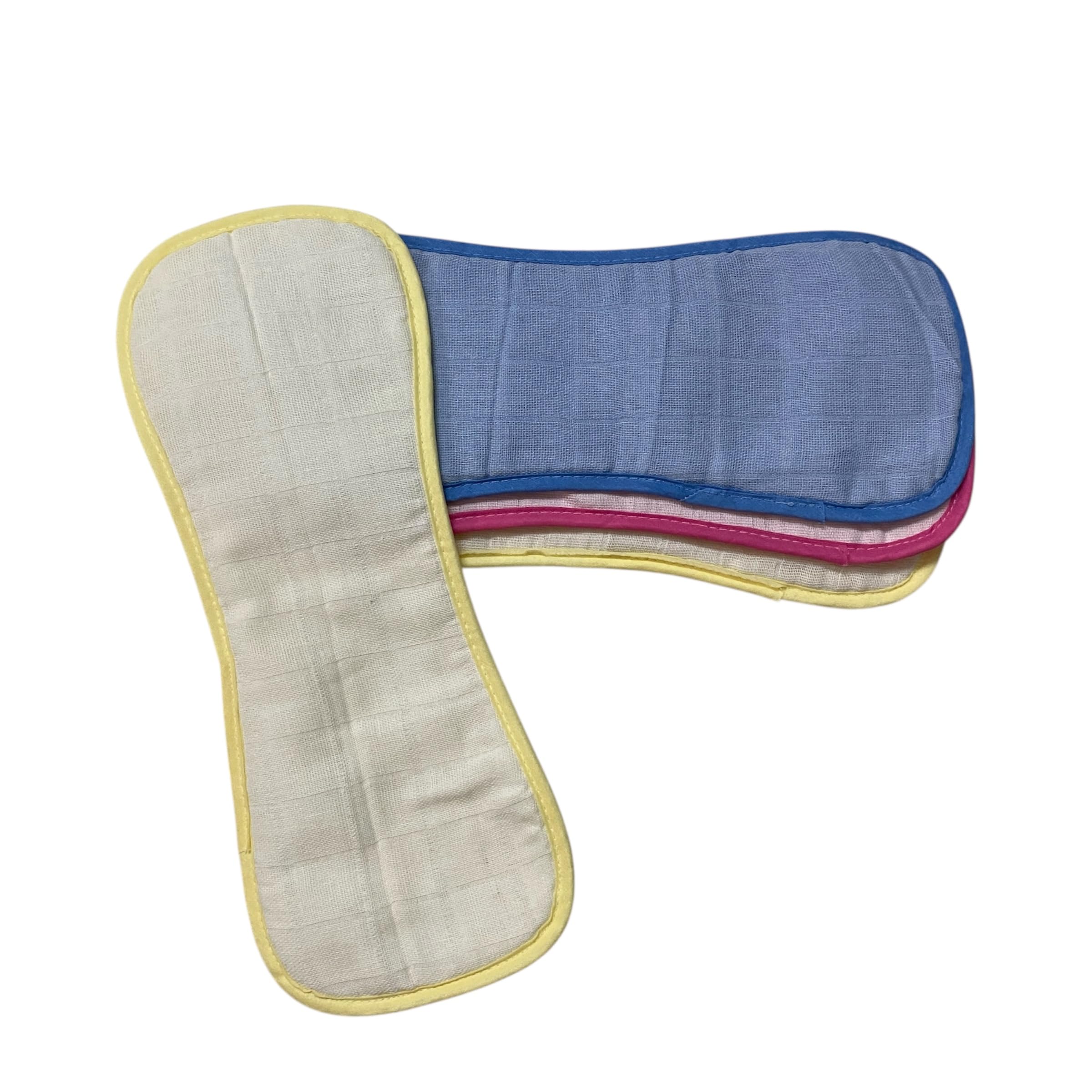 MOTHERS CHOICE Muslin Cloth Nappy Insert Pad for Babies, Soft Cotton Muslin, Washable and Reusable Diaper Insert, Breathable and Comfortable Multicolor Pack of 4-image-22