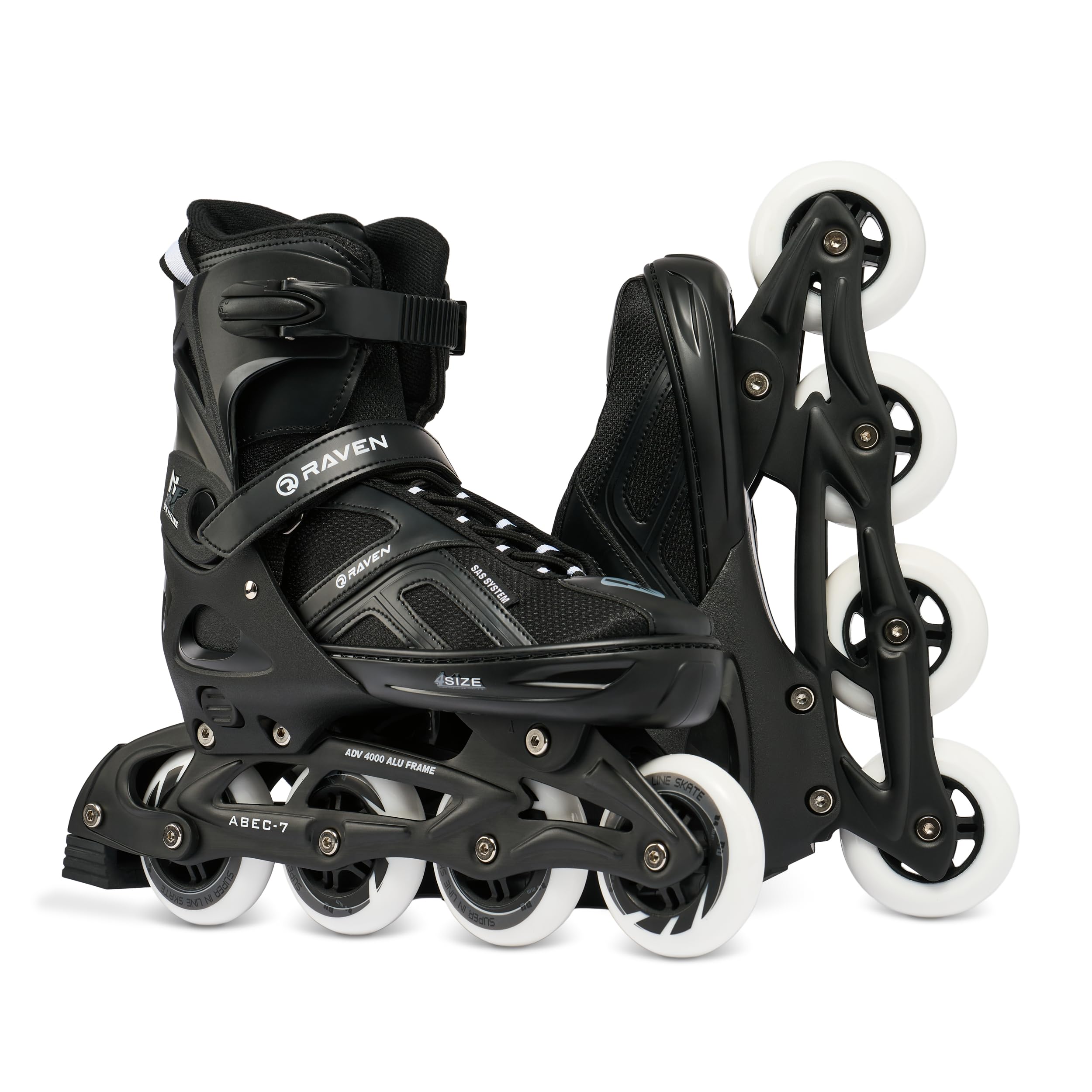 RAVEN Pulse Inline Skates Inliner für Kinder und Erwachsene OPTIONAL 2in1 mit Schlittschuhen verstellbar