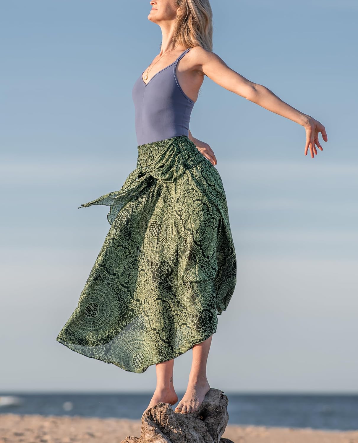 Long Skirts for Women Maxi Boho Skirt Floral Print - Image 3