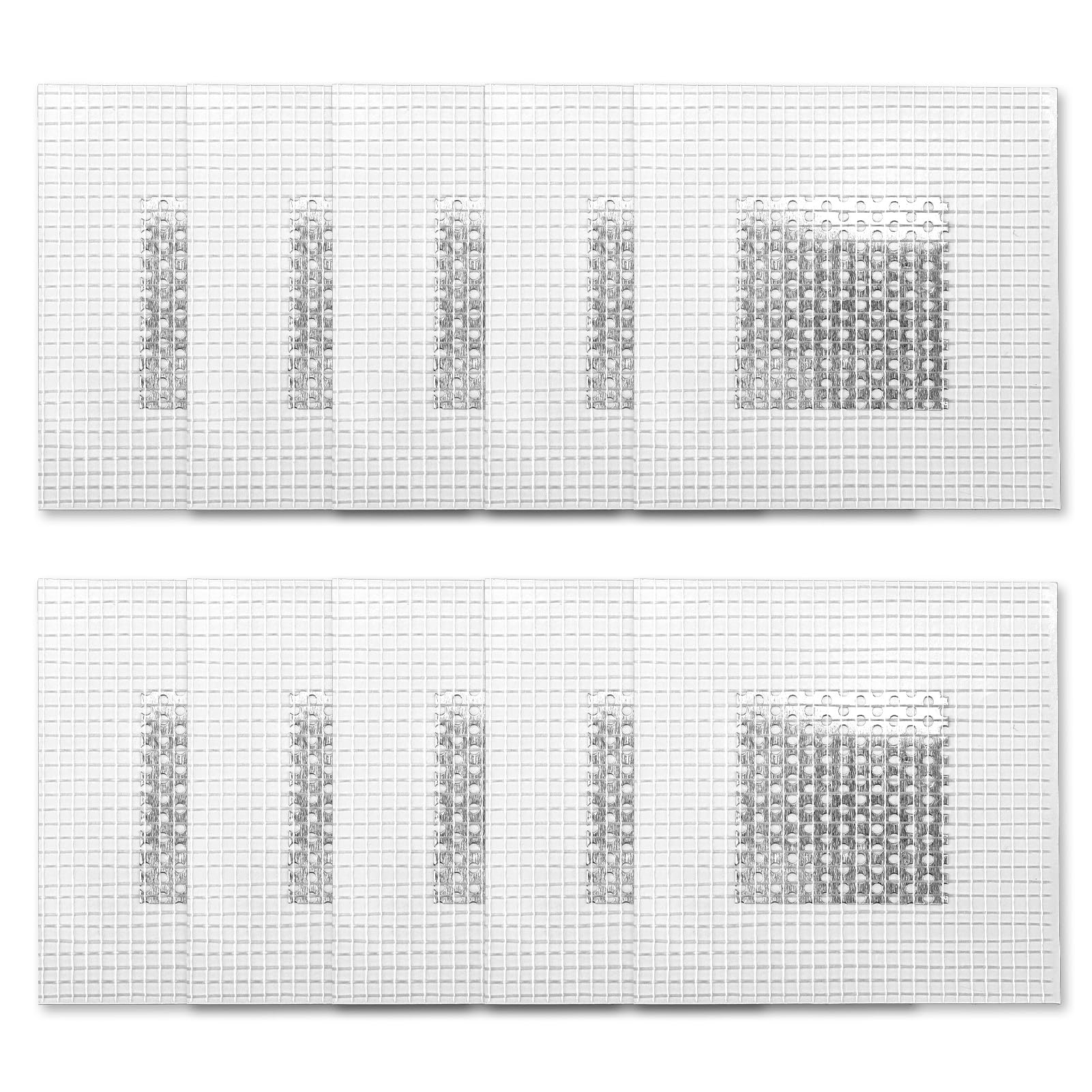 10 Parches Reparación Pared de Aluminio Autoadhesivo 4 x 4 Pulgadas Parches Malla Fibra de Vidrio para Trabajo Pesado en Yeso y Paneles de Yeso Parchers para Fijar Agujeros Paredes y Techos Dañados