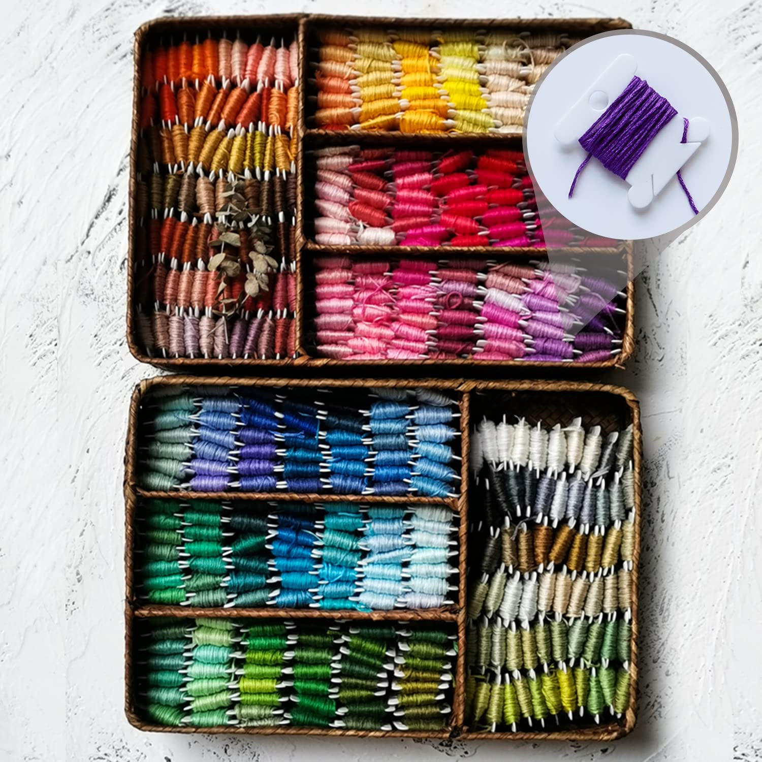 200 Bobines En Plastique Pour Fil à Broder - Bleu Ou Rose - Organisateur Point De Croix, Couture, Laine - 10