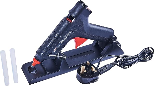 Amtech S1845 Cordless Hot Melt Glue Gun, 35W-80W, with Glue Sticks, Charging Base and Wire Stand