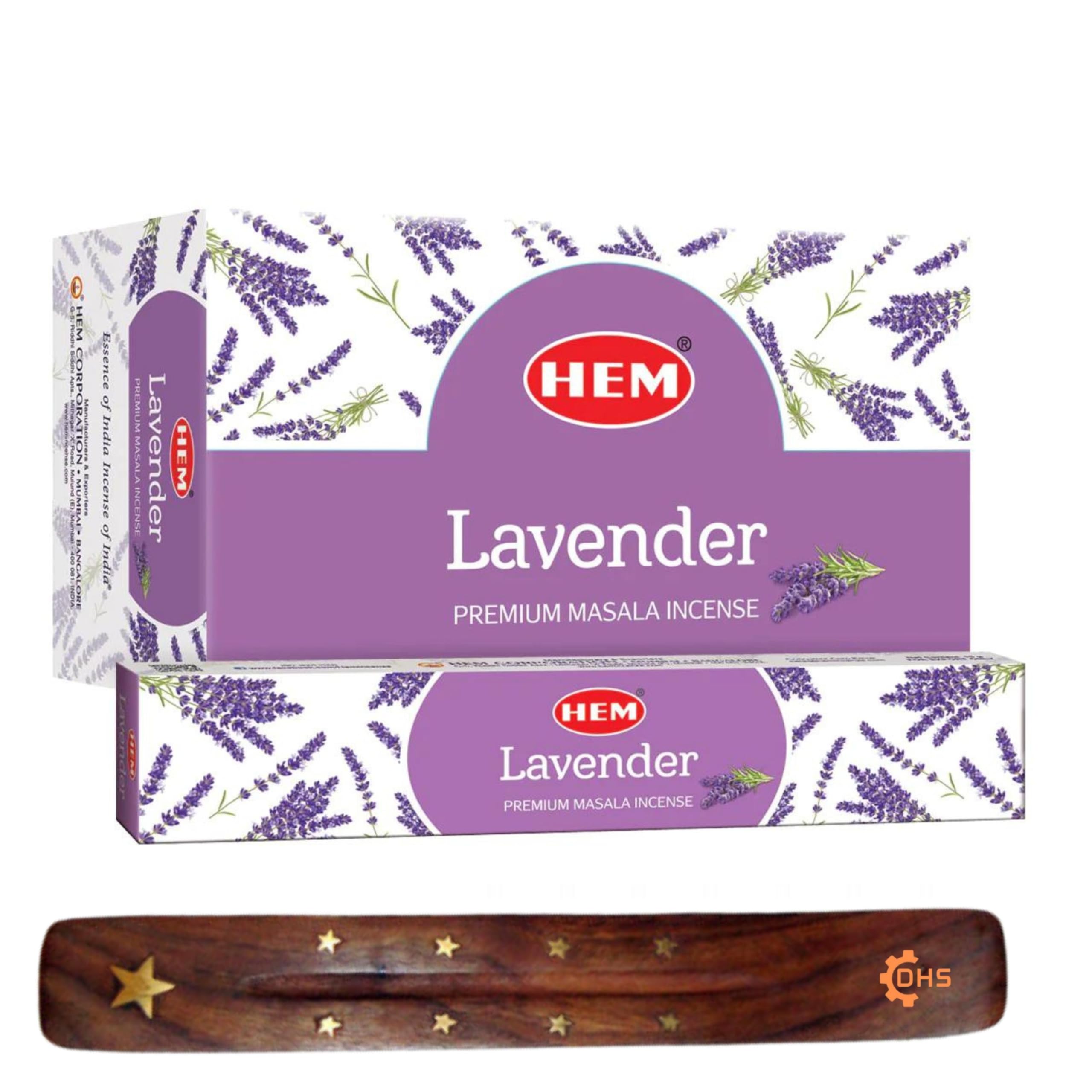 Dhs Black Hem Lavender Premium Incense Sticks, Full Pack Of 12, Each 15 Gms With Incense Stick Holder For Yoga, Meditation, Healing, Spirituality, Aromatherapy, Incense Spa And Relaxation…