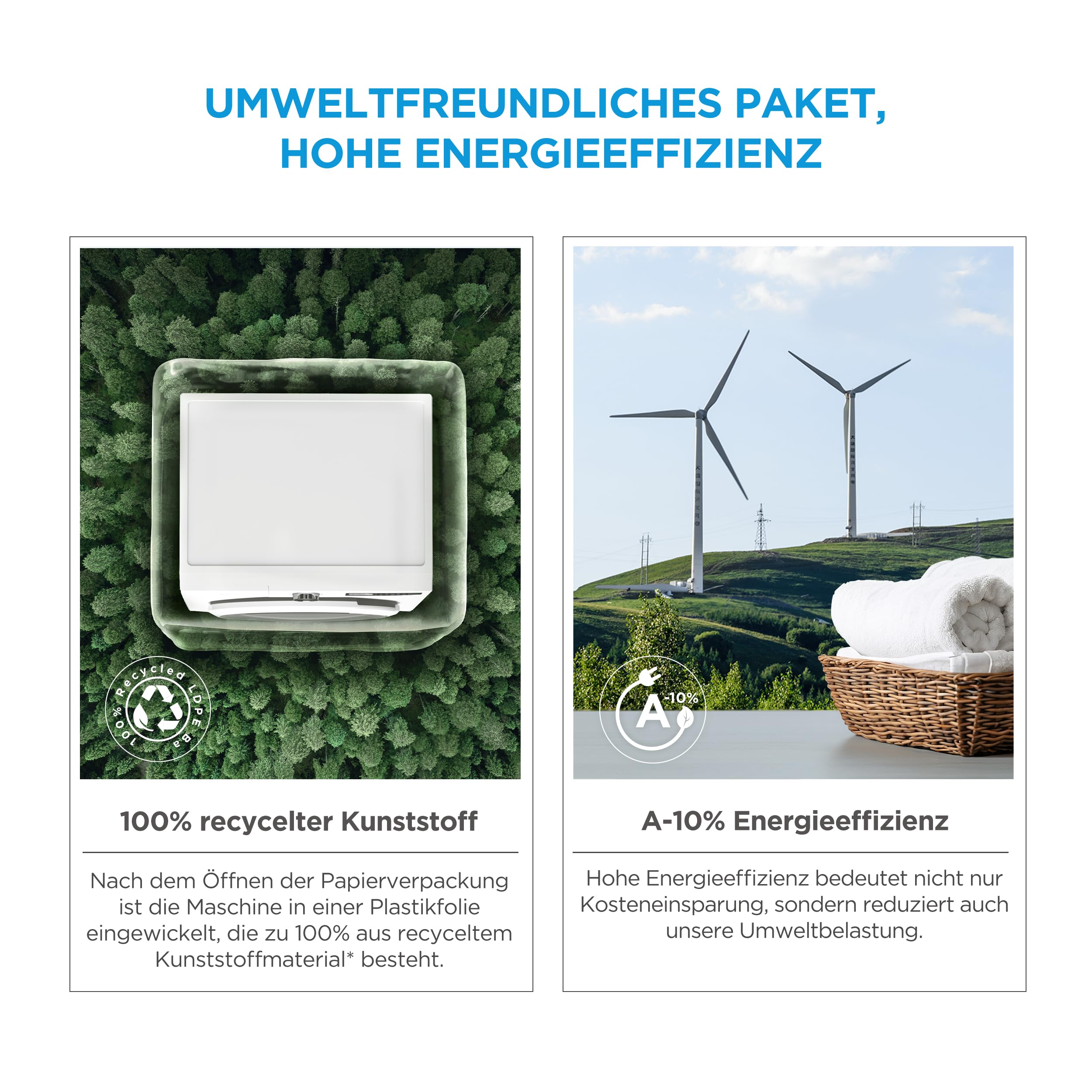 Midea Waschmaschine MF110 Series 8KG EEK A-10% MF11EW80BA10 | Kurzwäsche 45' / 15' 1400 U/min Wolle Inverter Motor Allergy Care Dampffunktion Trommelreinigung AquaStop Health Guard