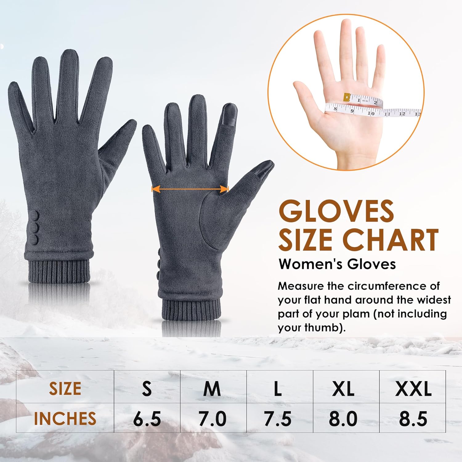 Dsane Womens Gloves Winter Touch Screen Texting Phone Windproof Gloves for Women Fleece Lined Thick Warm Gloves - Image 6
