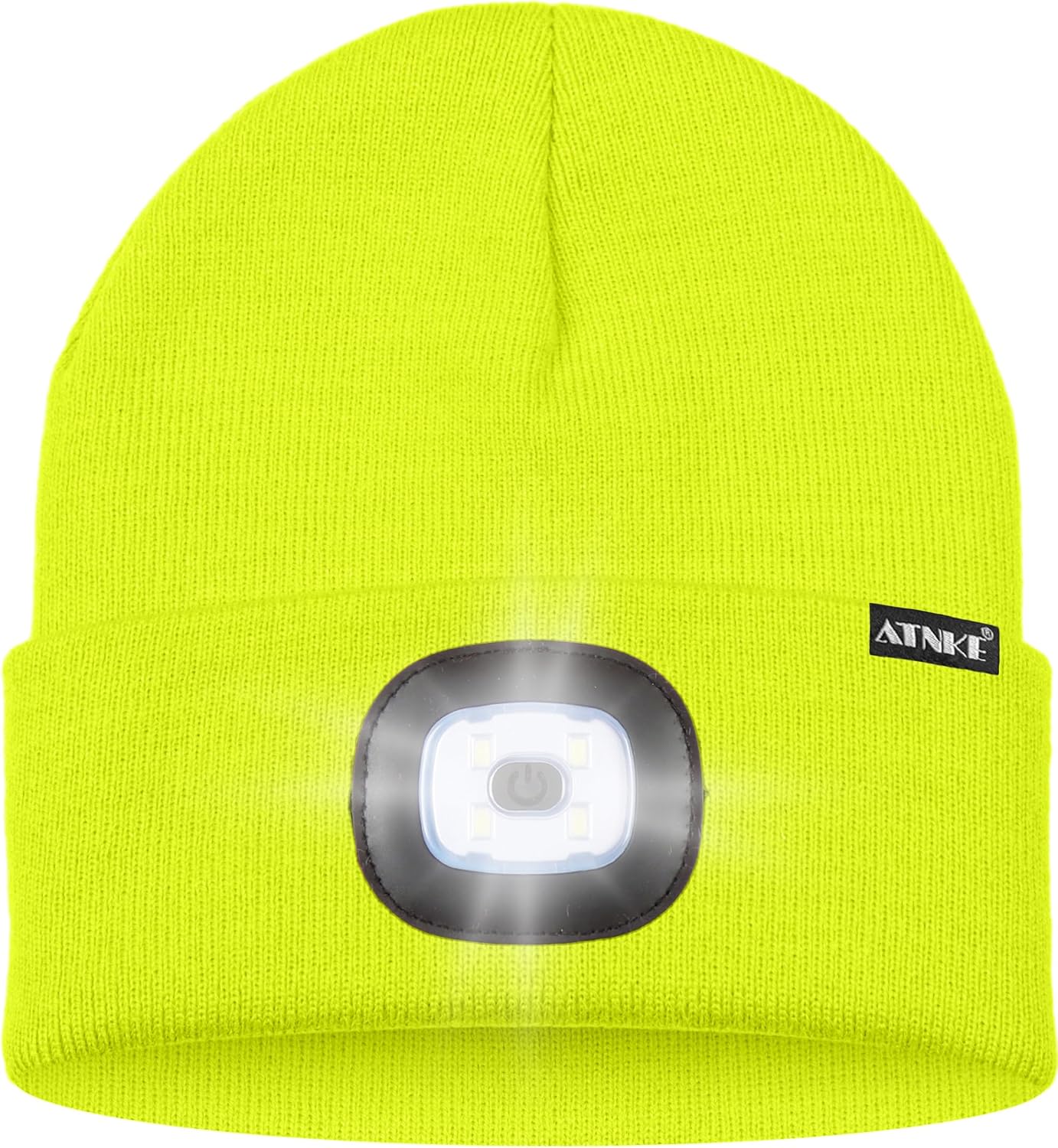 ATNKE 2Pcs LED Lighted Beanie Hat,USB Rechargeable 4 LED Running Headlamp Bright Cap with Light Gifts for Men and Women image 3