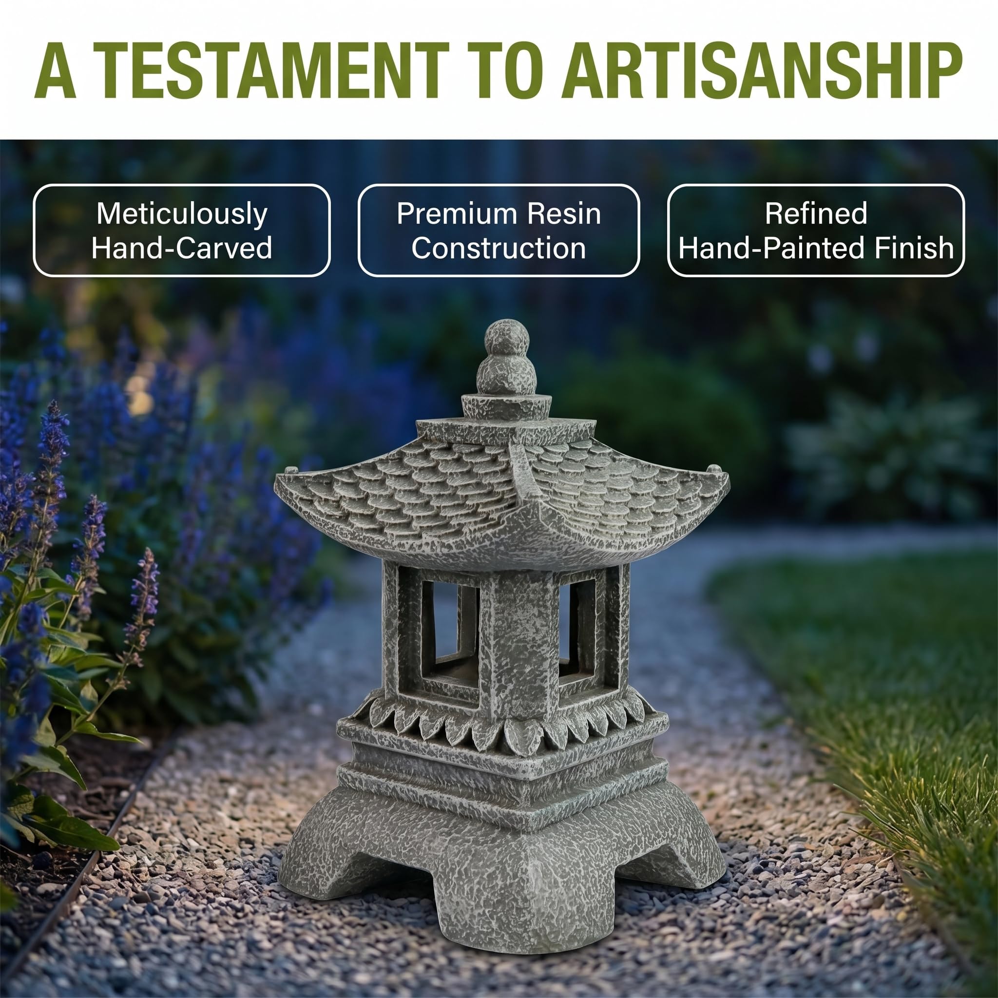 Amazon.com: TB TIBAG Solar Pagoda Decors Garden Statues, Zen Asian