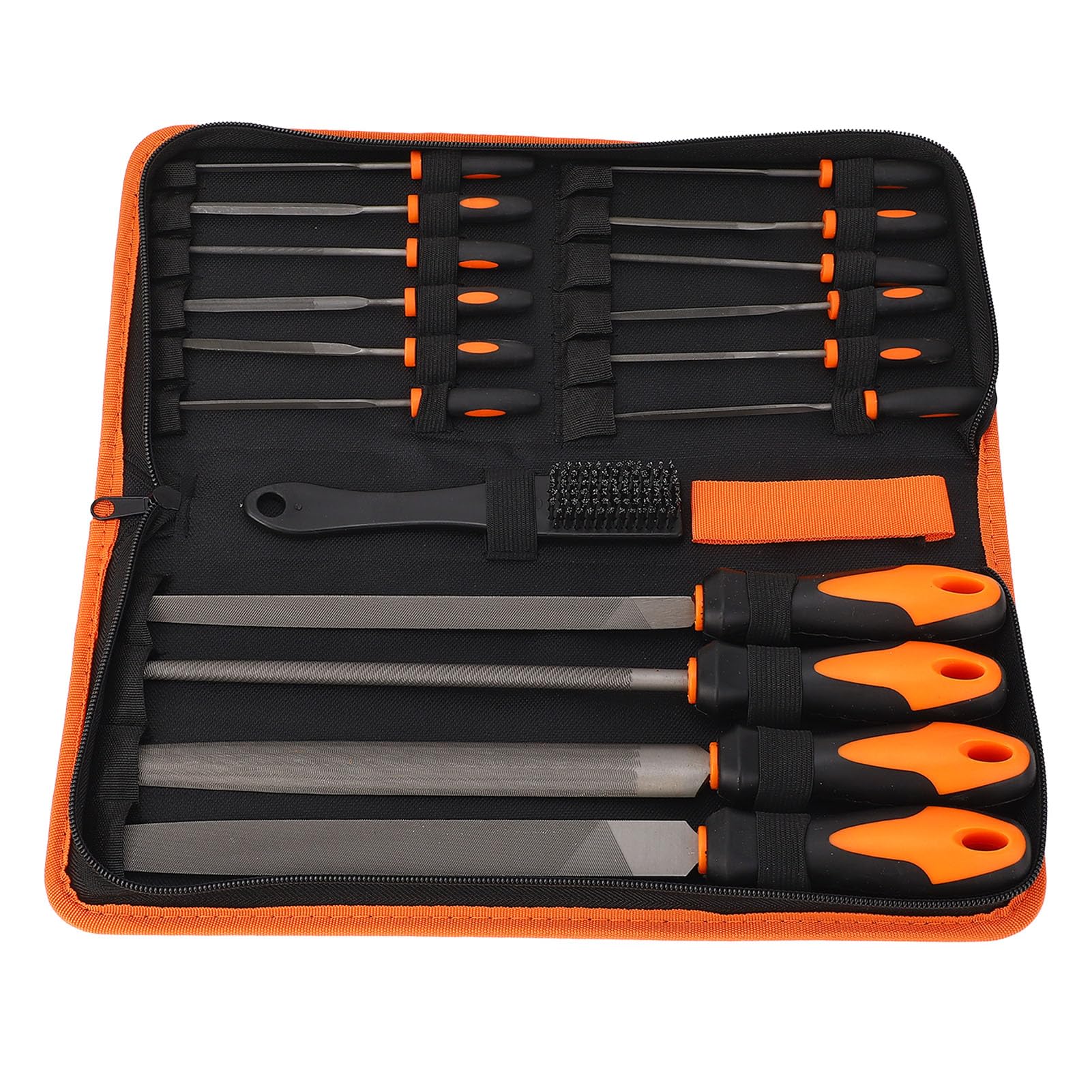 Set di 18 lime in acciaio T12, lime manuali professionali in metallo con punta a ago e grandi lime piatte, triangolari e semicircolari, manici con impugnatura morbida per lavori su