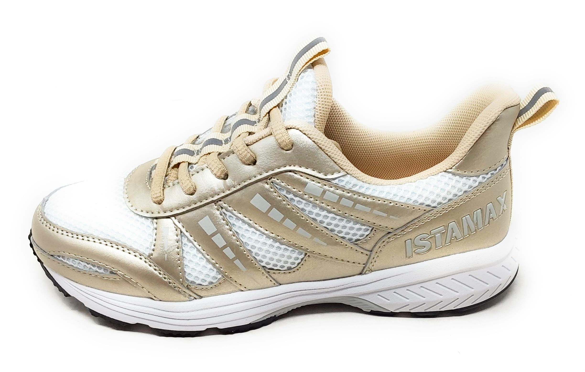 Scarpe Sportive Donna Antipronazione e Antitorsione,Bianco e Oro,Modello IMAA3913,Suola con Doppia Densità