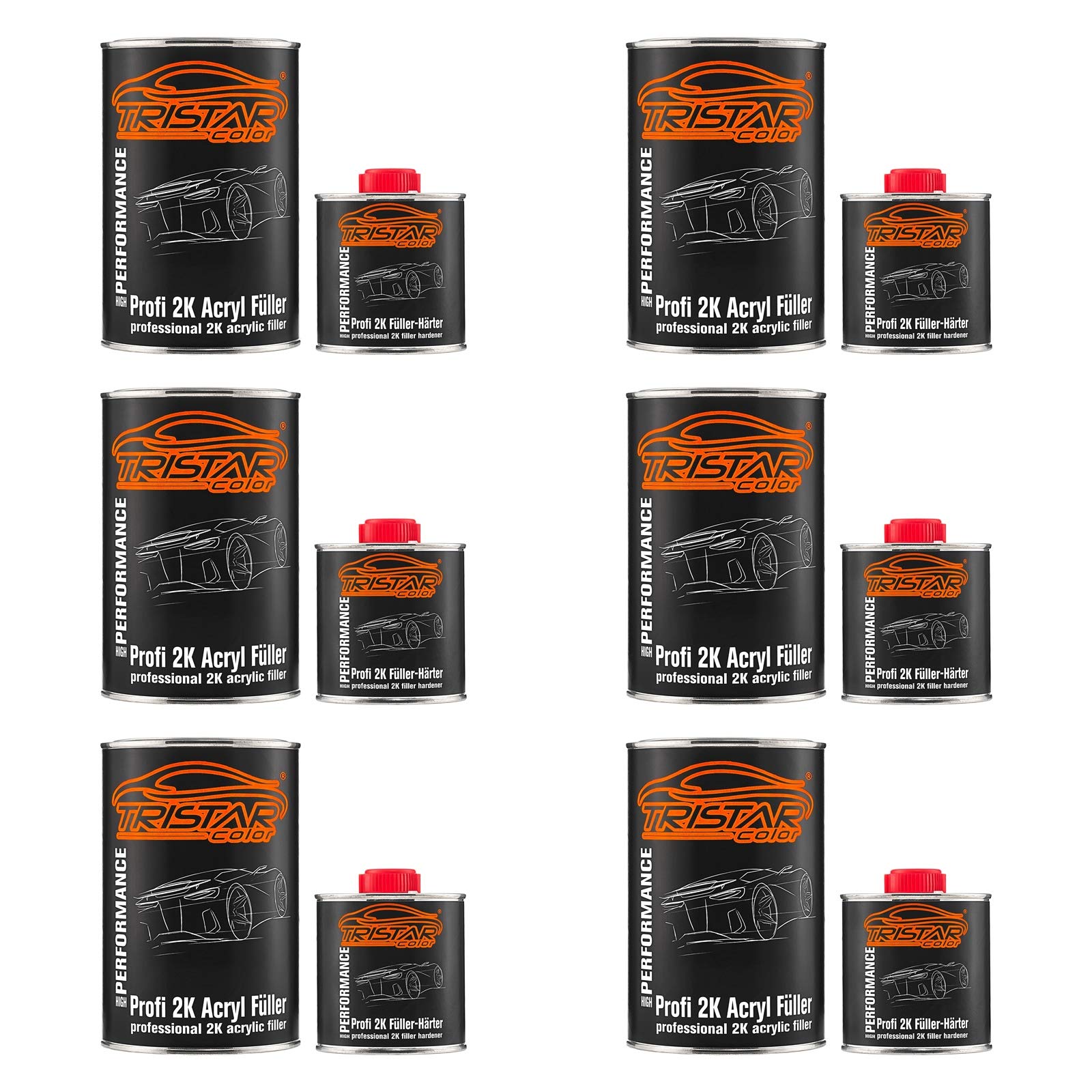 TRISTARcolor 2K HS Füller Set Epoxy weiß 7,8 kg + Härter f. Autolack