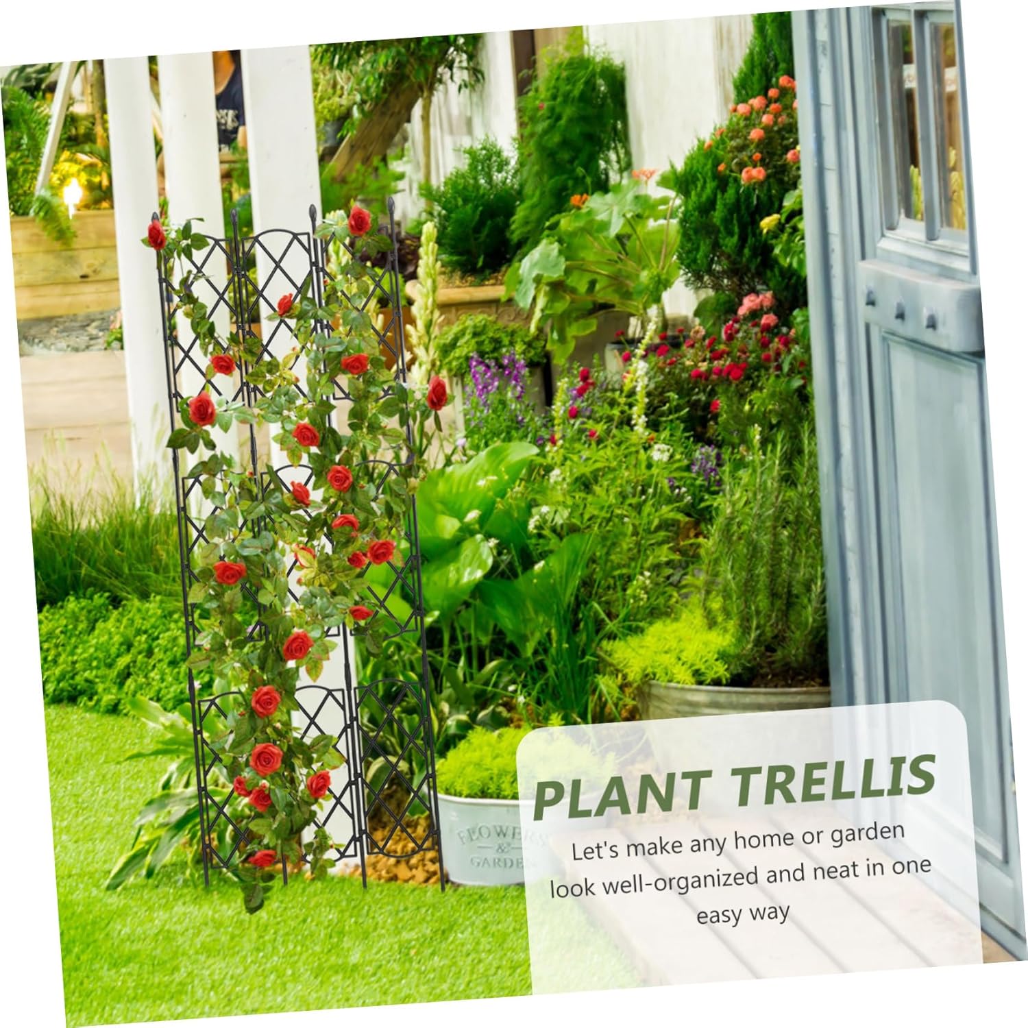 Generic Garden Trellis Climbing Plant Support Stand for Indoor and Outdoor Vine Plants Frame with Height Gardening Accessory for Healthy Growth and Vertical Garden Maintenance