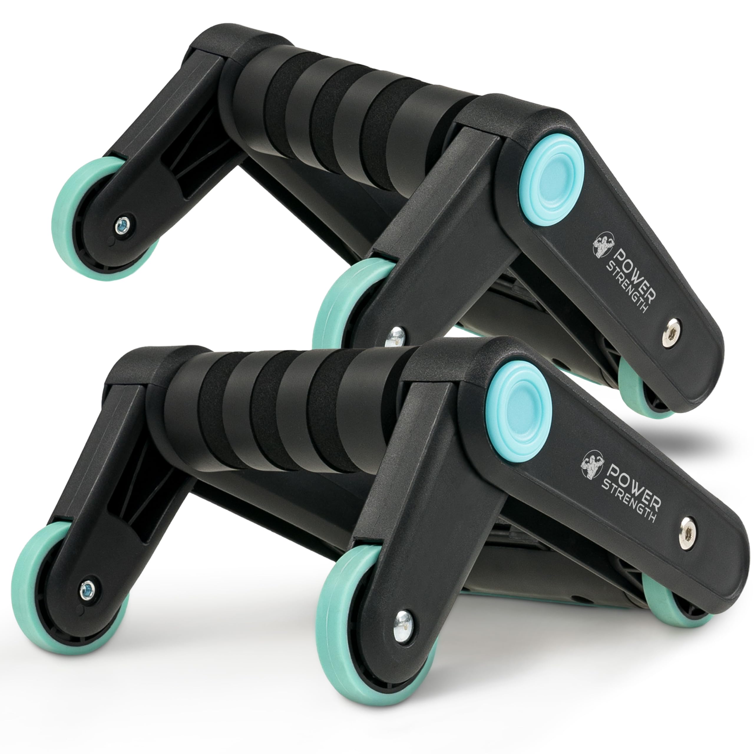 Power Strength Impugnature per flessioni, Attrezzi Palestra – Costruzione muscolare ottimale con funzione Ab Roller e maniglie extra confortevoli – Massimizza il tuo successo fitness