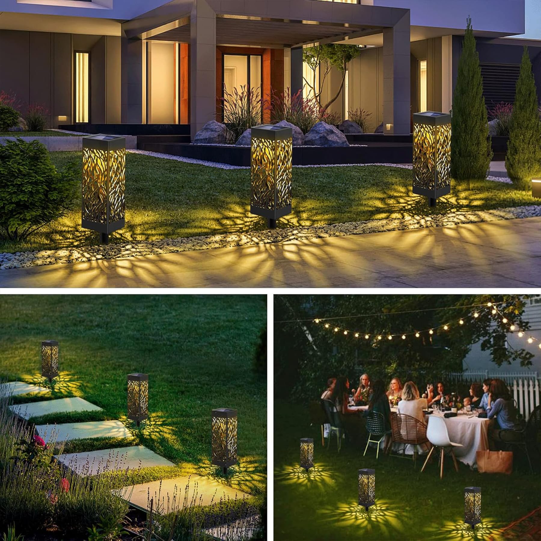 Solarlampen für Außen Garten IP55 Wasserdicht 600mAh Akku Solarleuchten Warmweiß 12 Stück