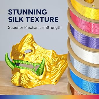 OVERTURE Silk PLA Filament 1.75mm, Metallic Shine Filament, 1kg Silk Gold