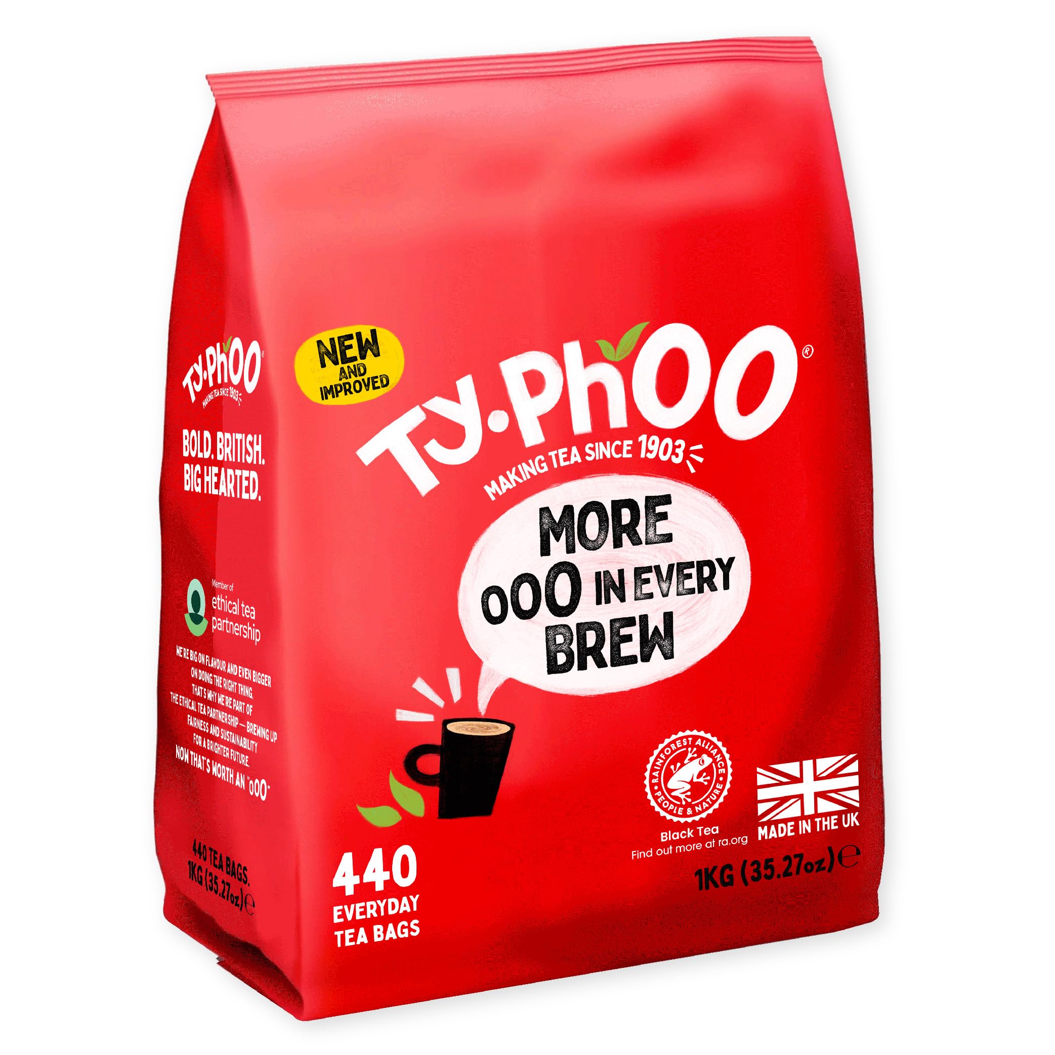 Typhoo Tea 240 Bags Classic British Tea, Bright Brisk Flavor, Decaf Options Available