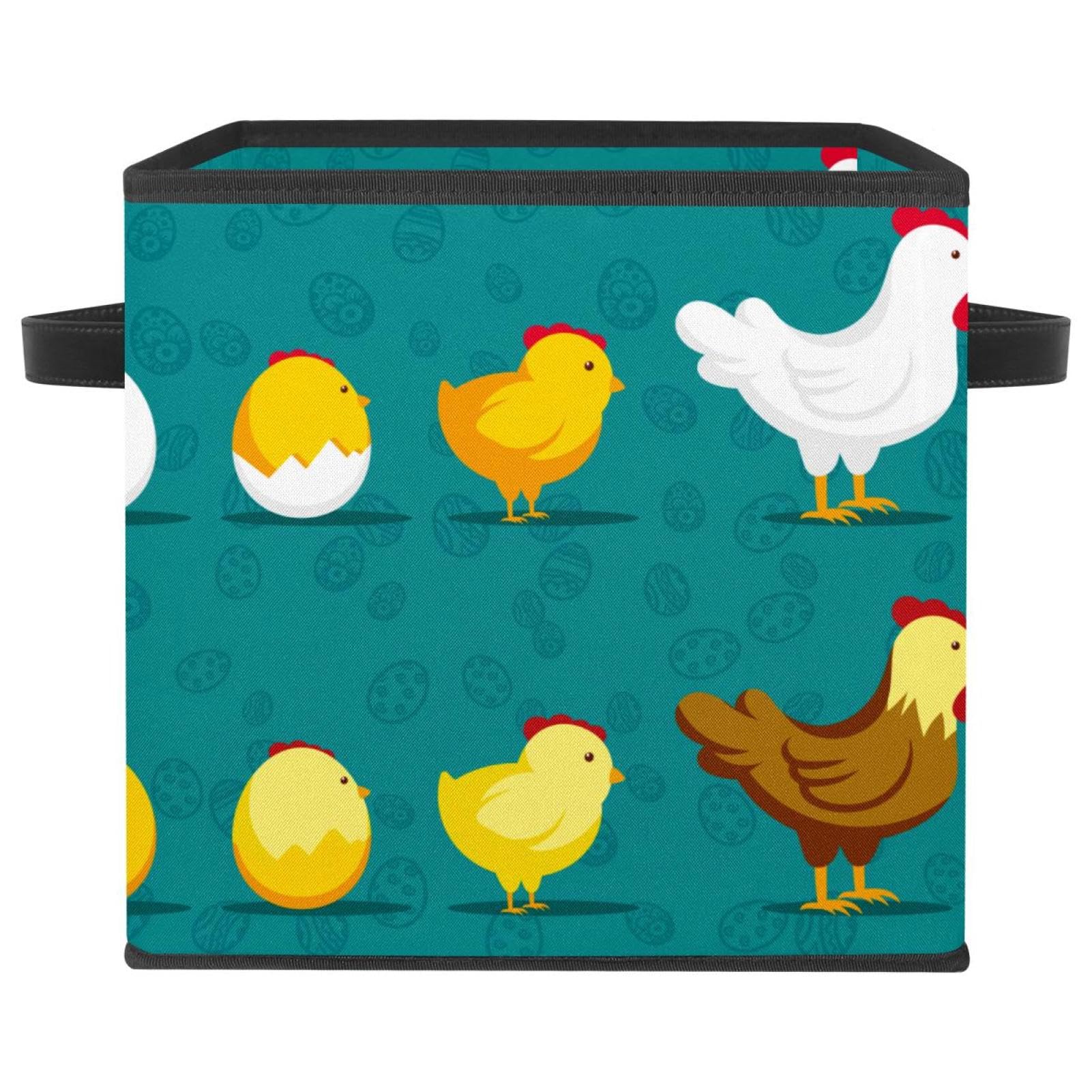 Bac de rangement en tissu pliable avec poignées pour placard et vêtements