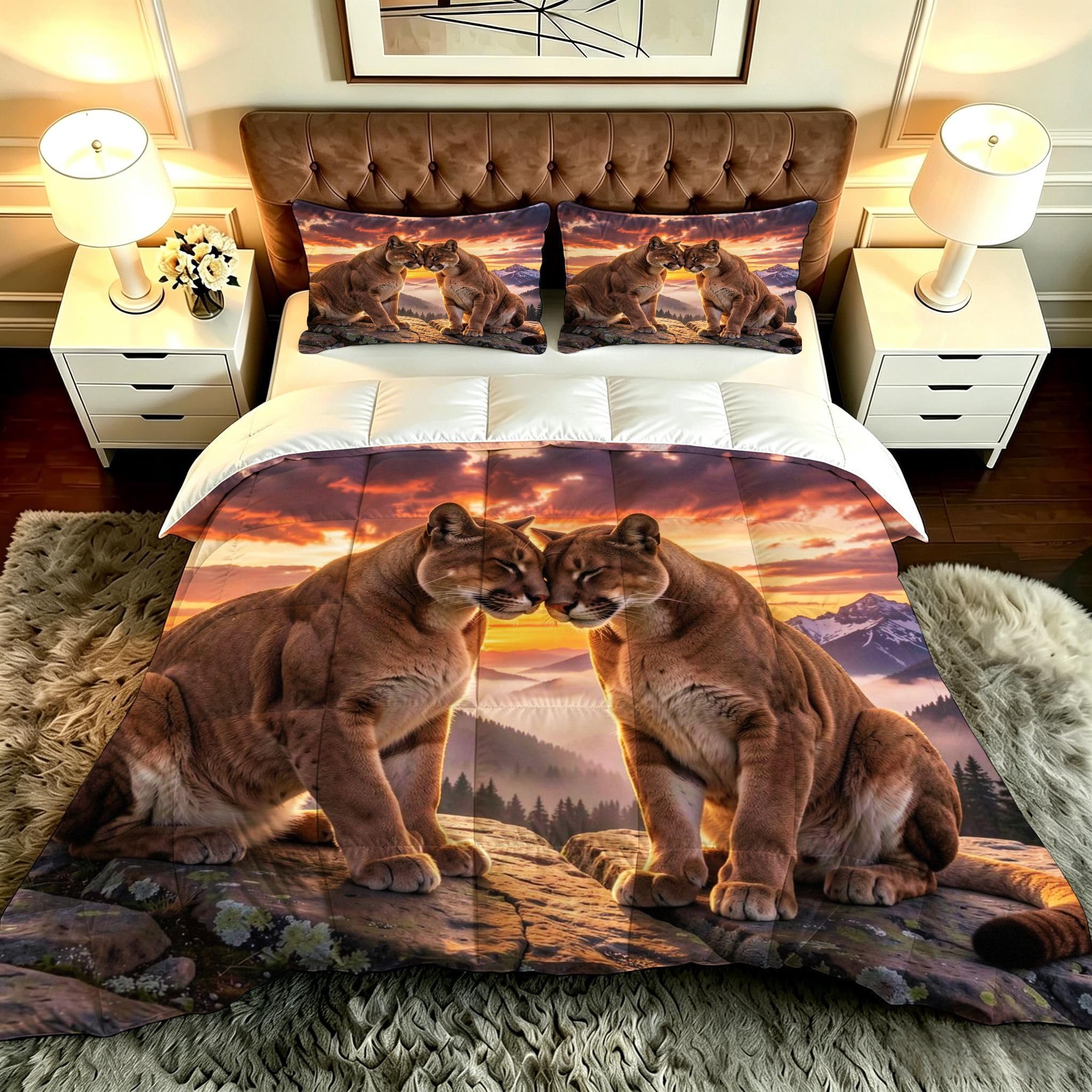 Couette 2 Personnes 200x200 cm, Lions Jaunes, CQ5398