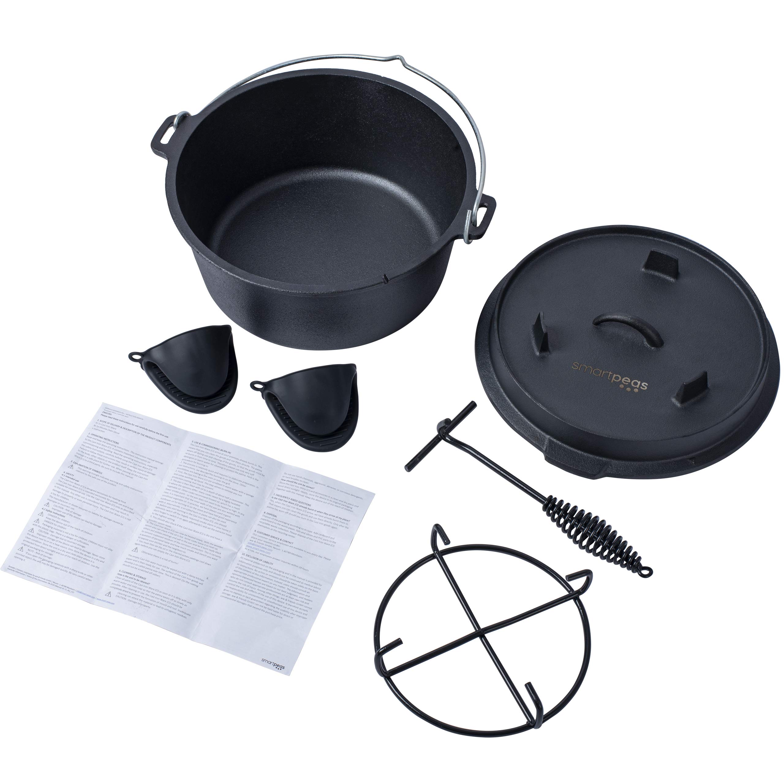 Gusseisen-Brotpfanne Mit Deckel – Großer Kasten-Dutch Oven, Bereits Eingebrannt, Für Sauerteig & Brot